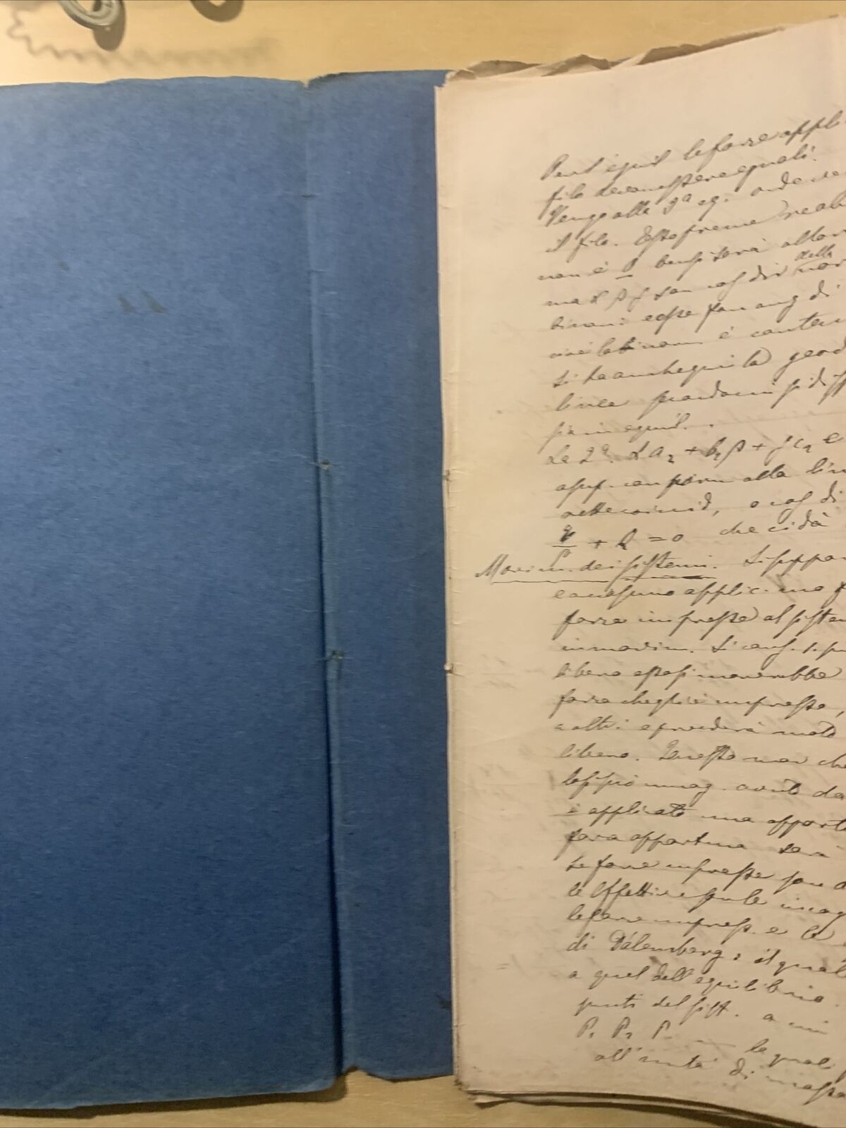 Antico Manoscritto Università di Pavia 1876, Meccanica Razionale, Carlo Formenti