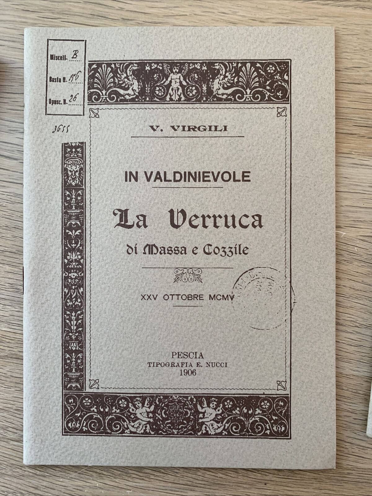 VIRGILIO VIRGILI - Comune di Massa e Cozzile provincia di Pistoia. 4 voll. #