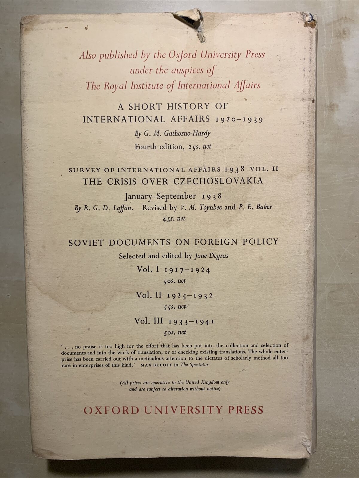 history of THE LEAGUE OF NATIONS - F. P. WALTERS. OXFORD UNIVERSITY PRESS 1960 #