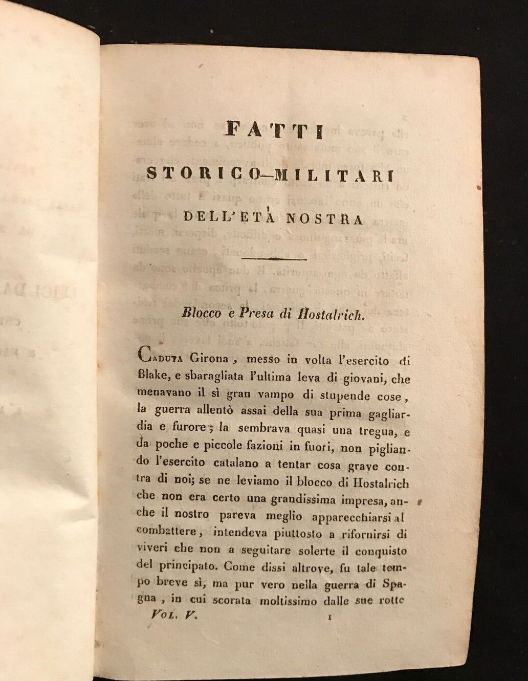 FATTI STORICO-MILITARI dell'età nostra, Antonio Lissoni, 5 vol. 1837-38-39-40-43