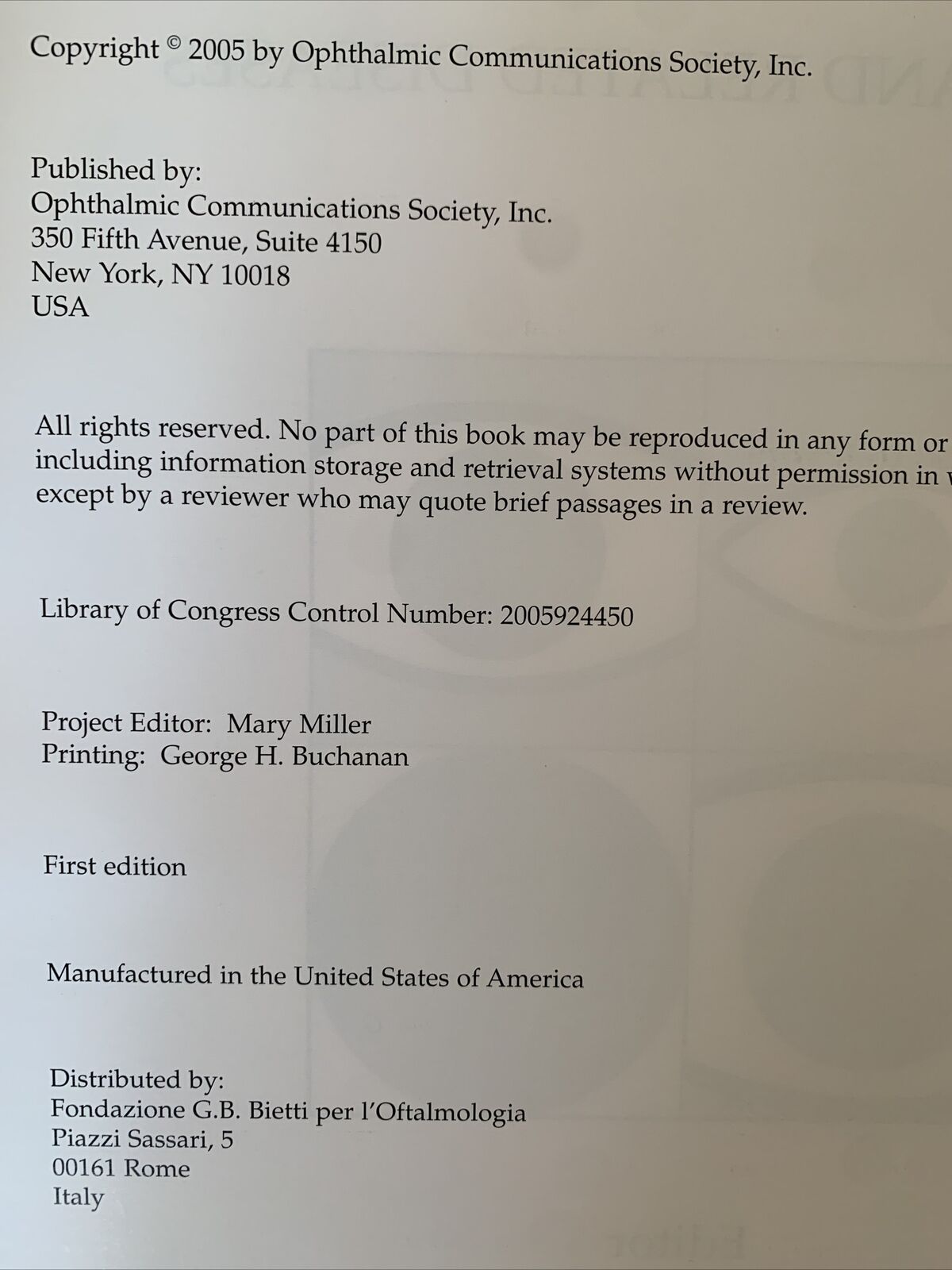MYOPIA AND RELATED DISEASES. EDOARDO MIDENA. G. B. BIETTI 2005 OFTALMOLOGIA