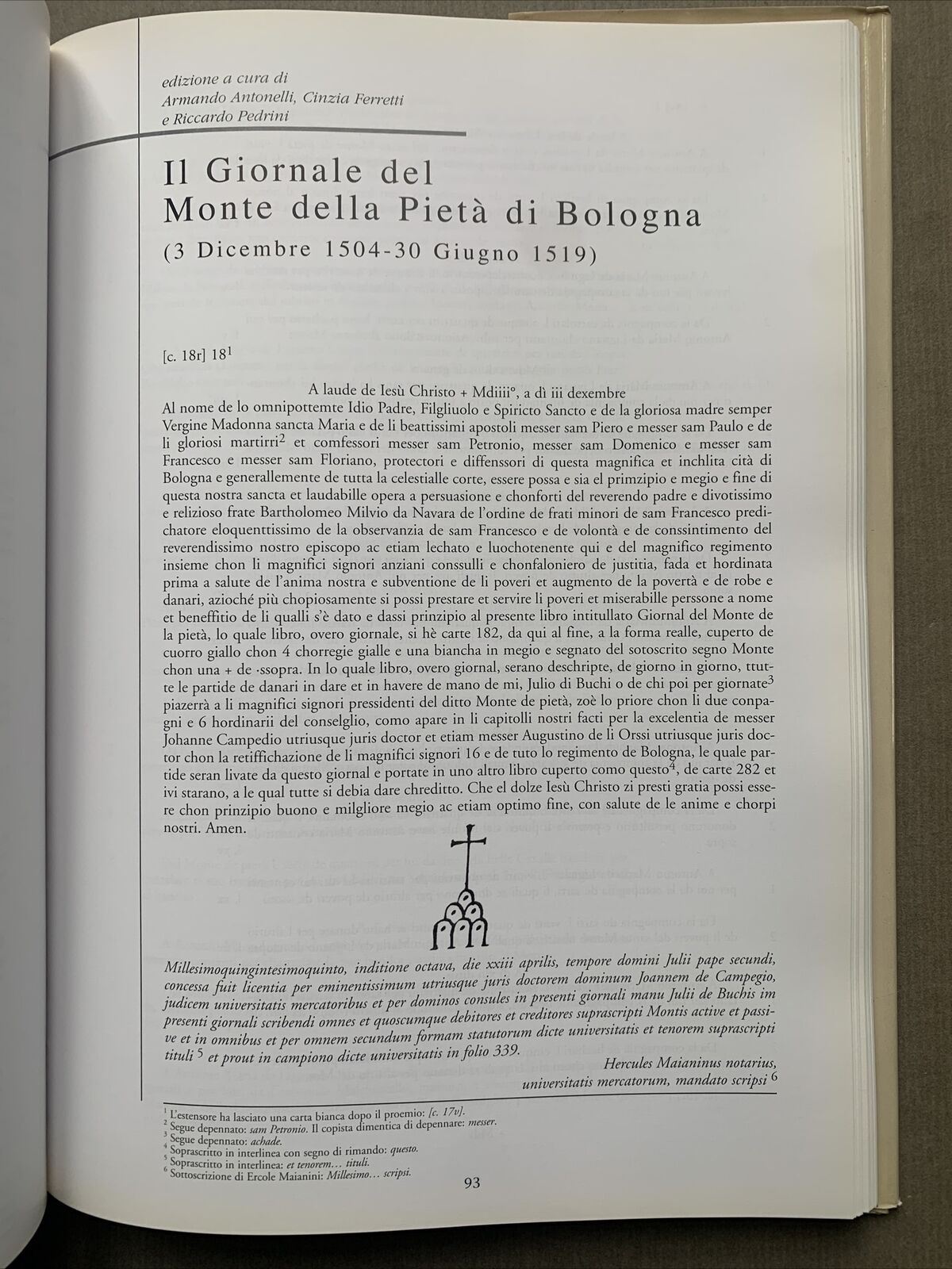 IL GIORNALE DEL MONTE DELLA PIETÀ DI BOLOGNA, Armando Antonelli - Minerva ed. #