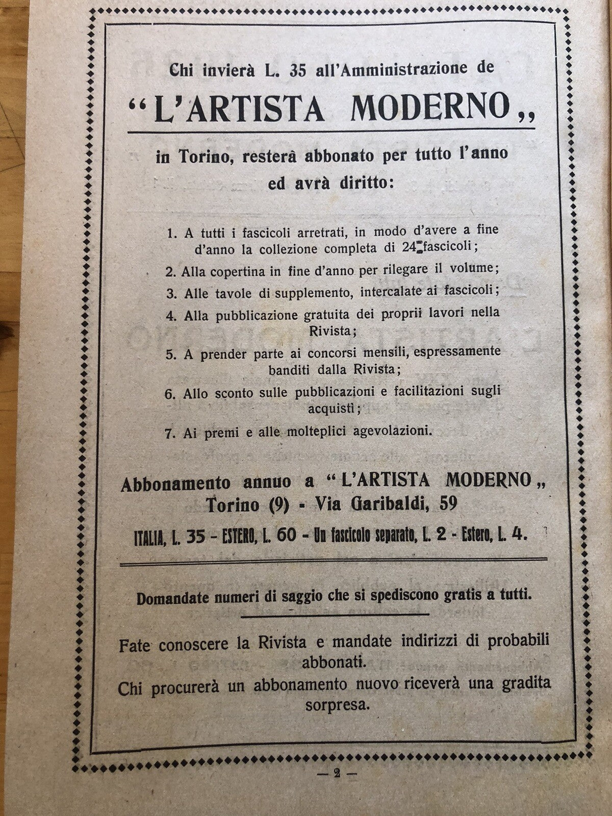 Il pittore e il decoratore moderno 1926 Carlo Tarantola, l'artista Moderno