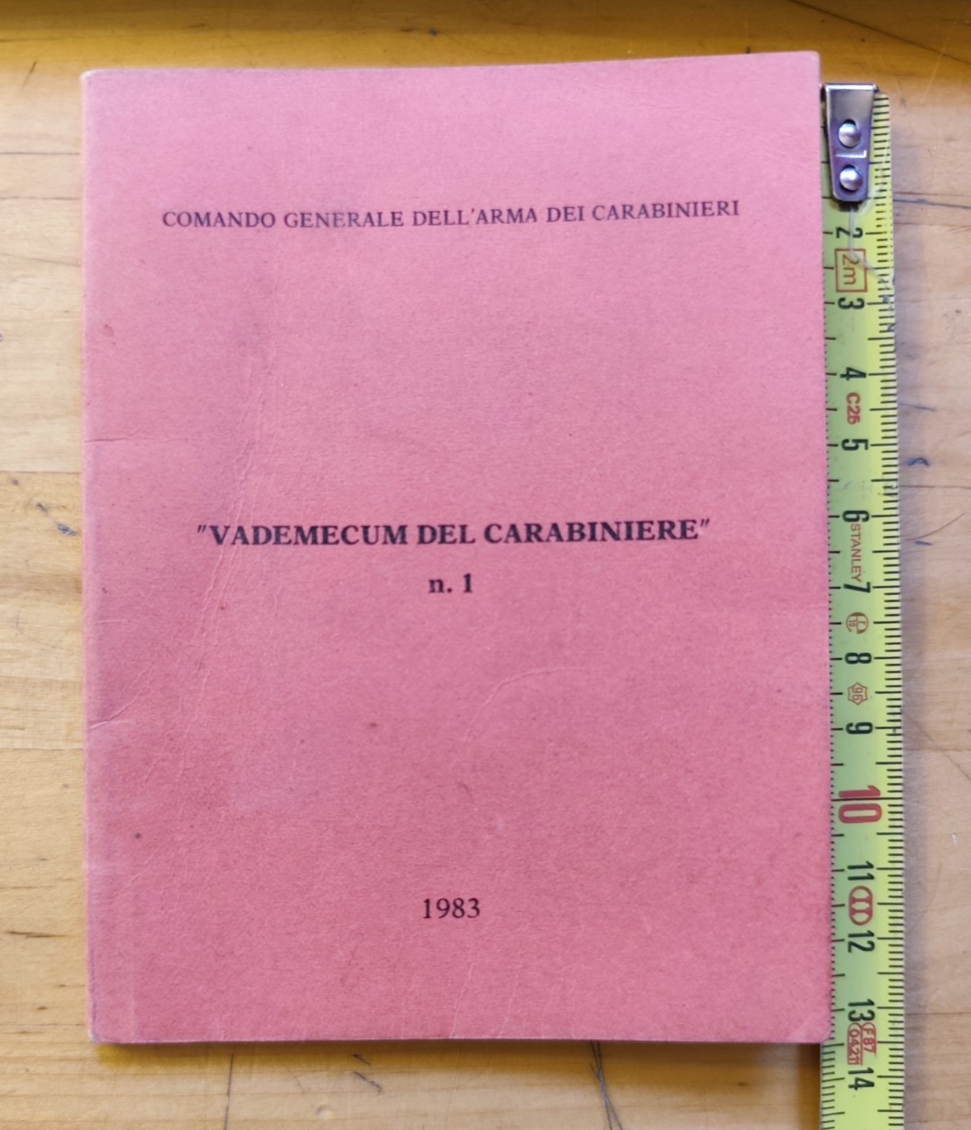 Vademecum del Carabiniere n.1 - 1983 comando generale dell'arma dei carabinieri