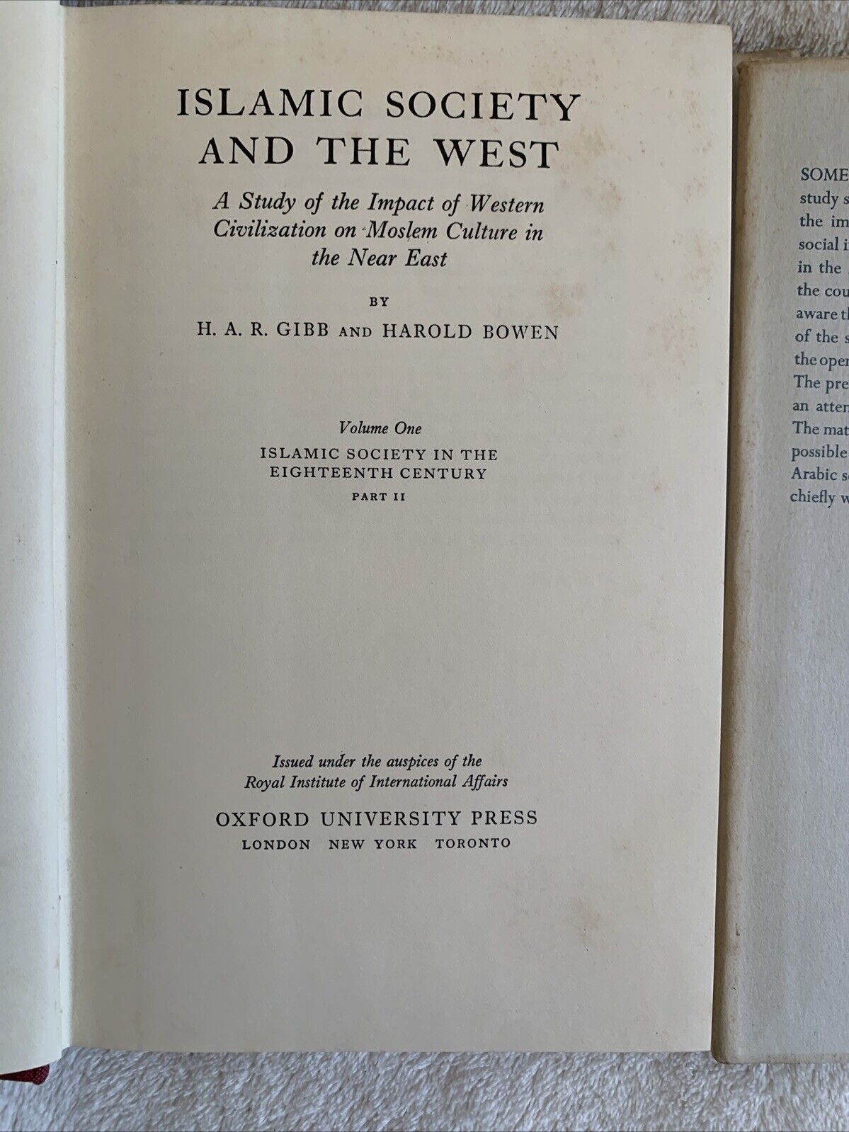 Islamic Society and the West H.A.R. Gibb Harold Bowen, Oxford University Press