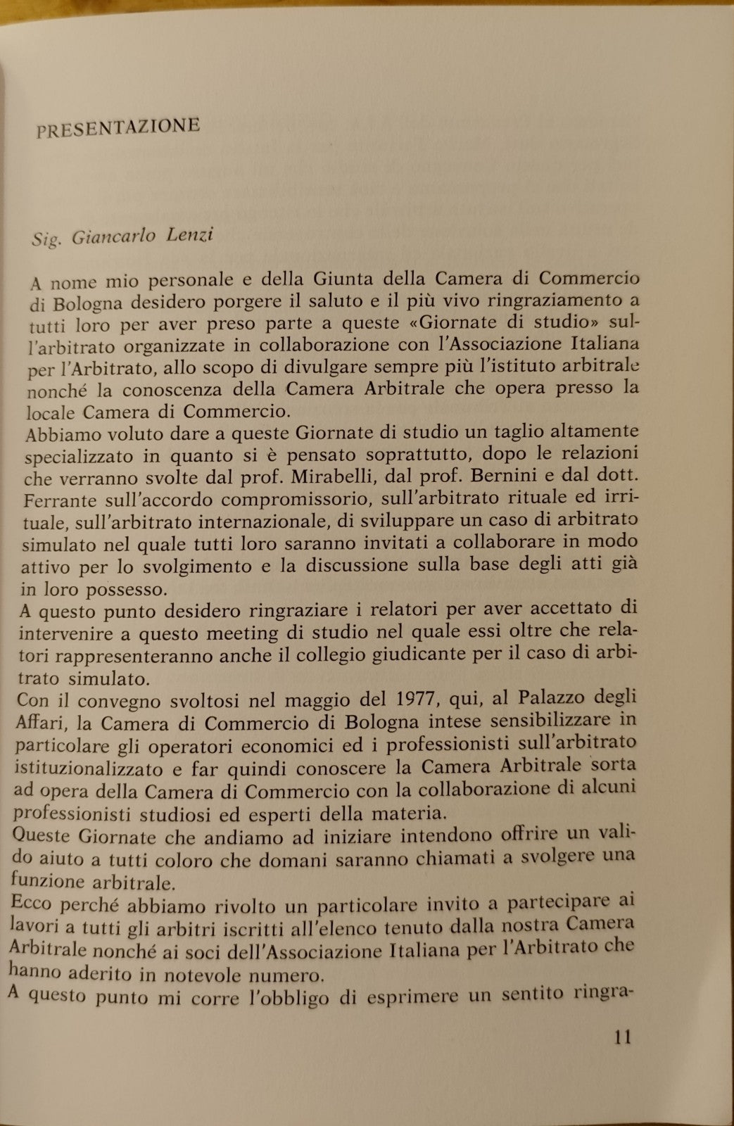 Giornate di studio sull'Arbitrato - Palazzo degli affari Bologna 1979