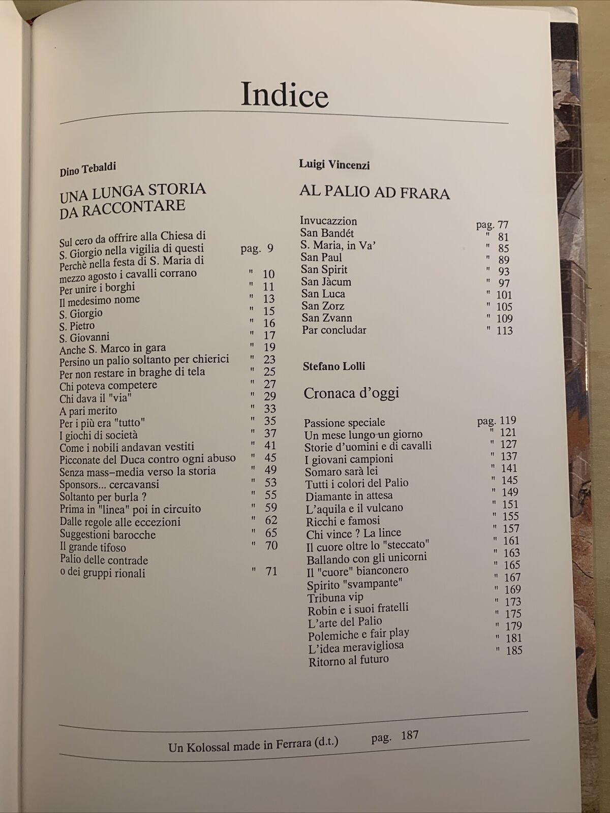 FERRARA E IL PALIO - Tebaldi, Vincenzi, Lolli. Vicentini editore 1992 #