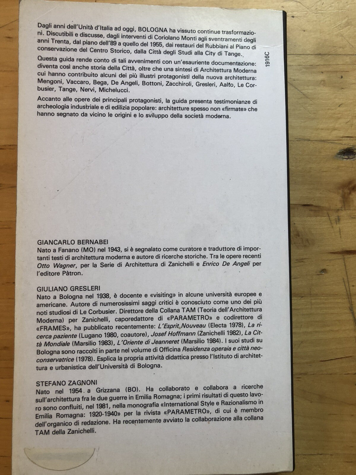 Bologna moderna 1860-1980 G. Bernabei G. Gresleri, Patron 1984