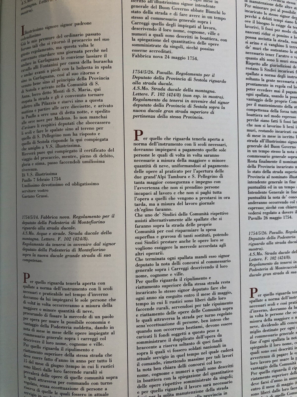 La via Vandelli strada ducale del '700 da Modena a Massa - Artioli editore 1987