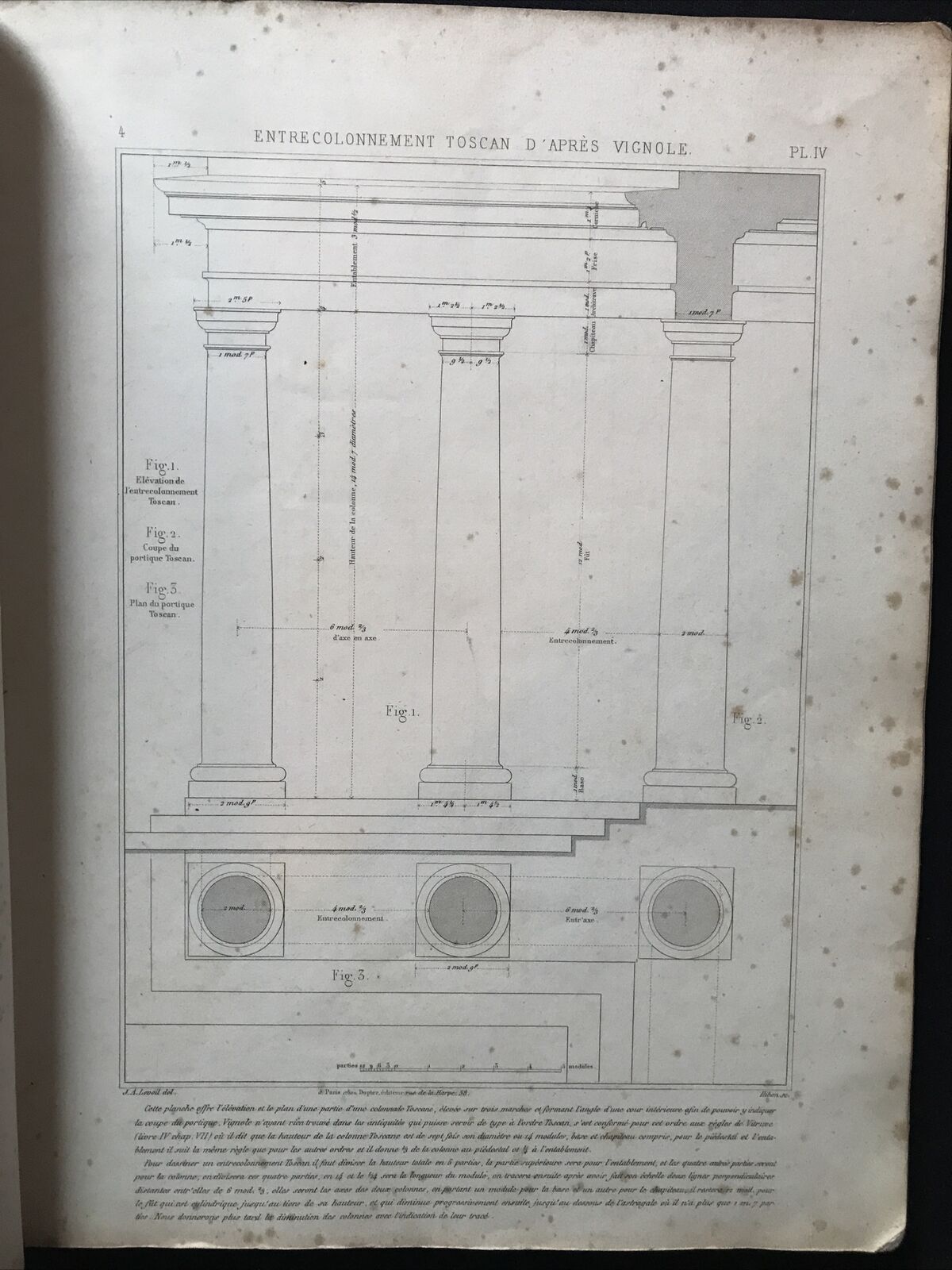 Traité élementaire pratique D'ARCHITECTURE étude cinq ordres, LEVEIL, Dopter cie