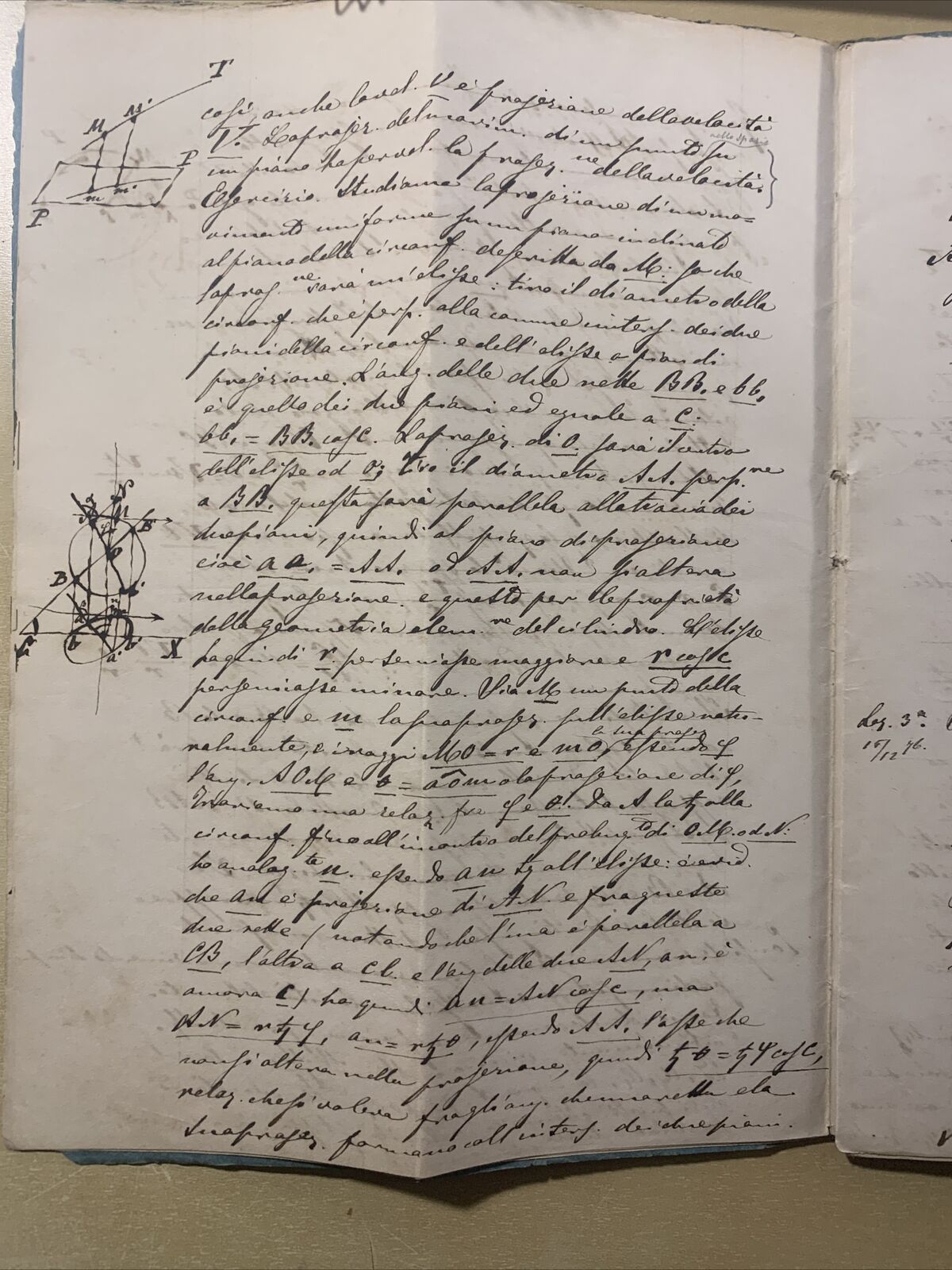 Antico Manoscritto Università di Pavia 1876, Meccanica Razionale, Carlo Formenti