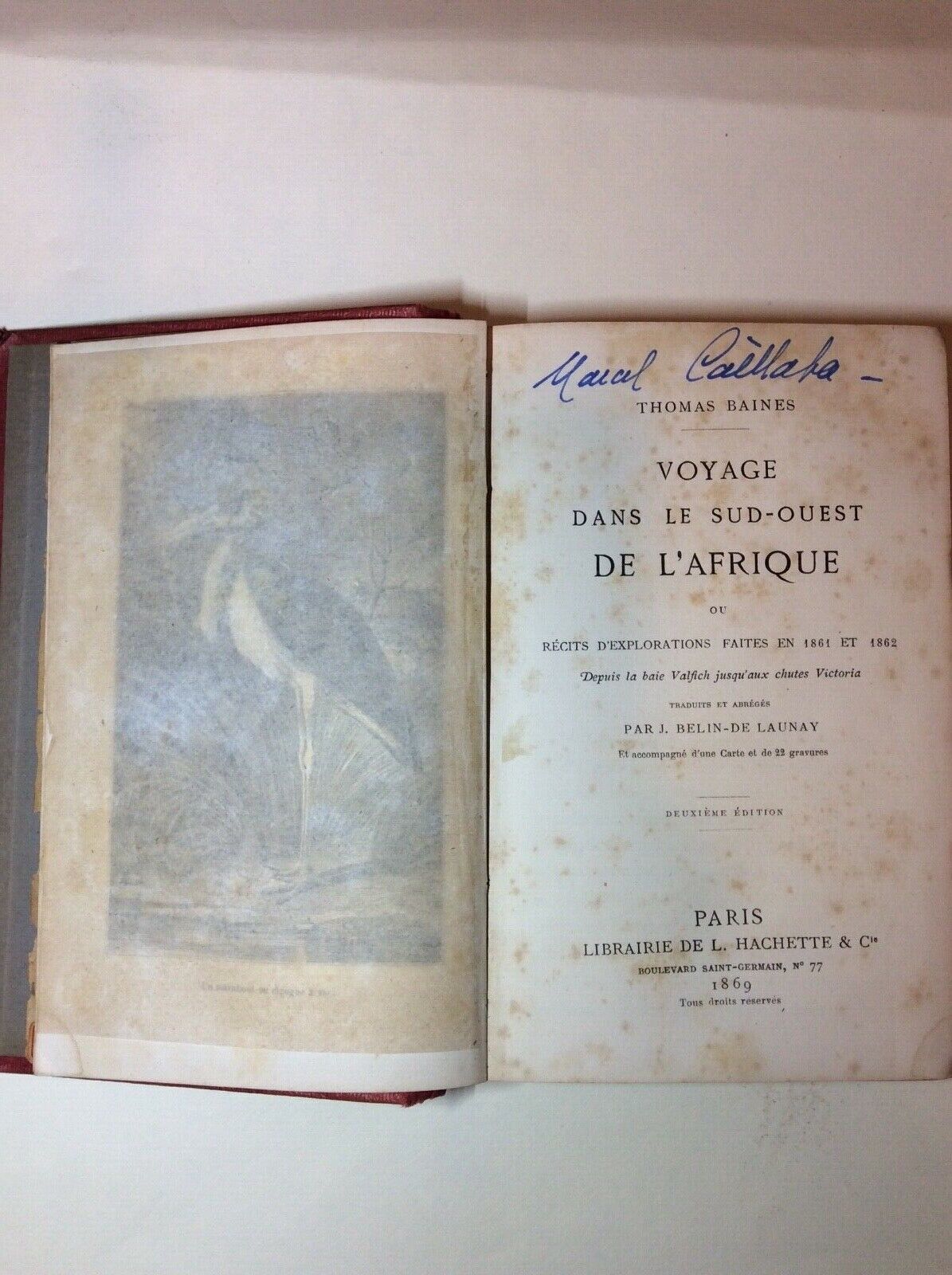 VOYAGE DANS LE SUD-OUEST DE L'AFRIQUE  THOMAS BAINES  HACHETTE  1869 viaggi