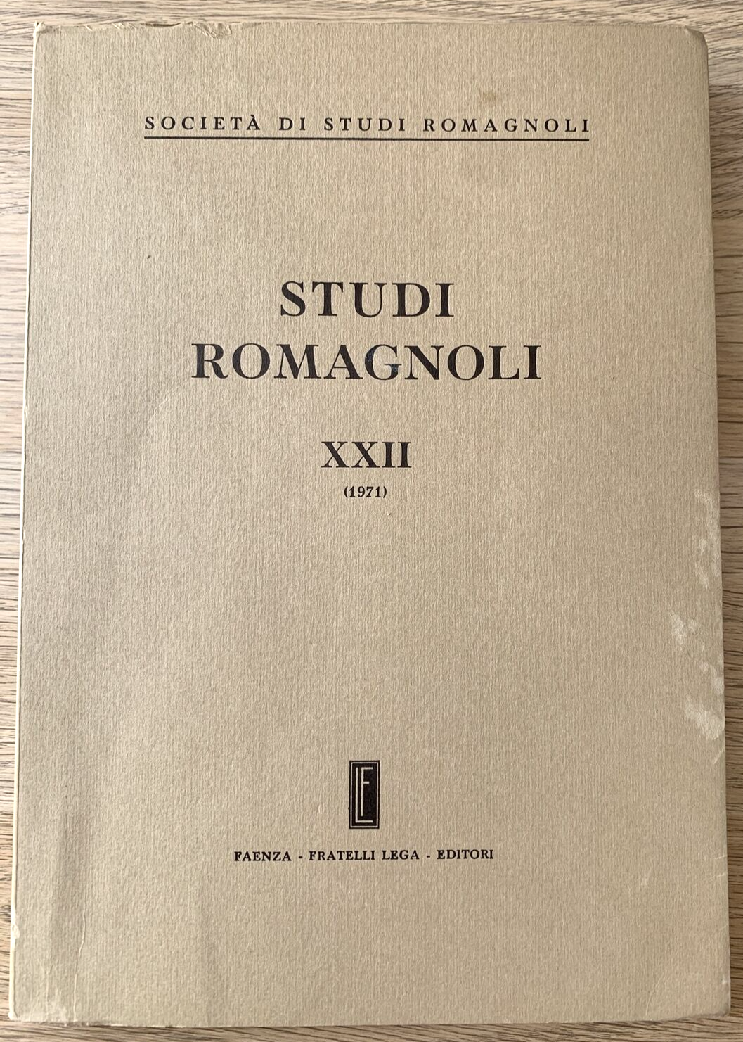 STUDI ROMAGNOLI XXII 1971, SOCIETÀ DI STUDI ROMAGNOLI, FRATELLI LEGA EDITORI #