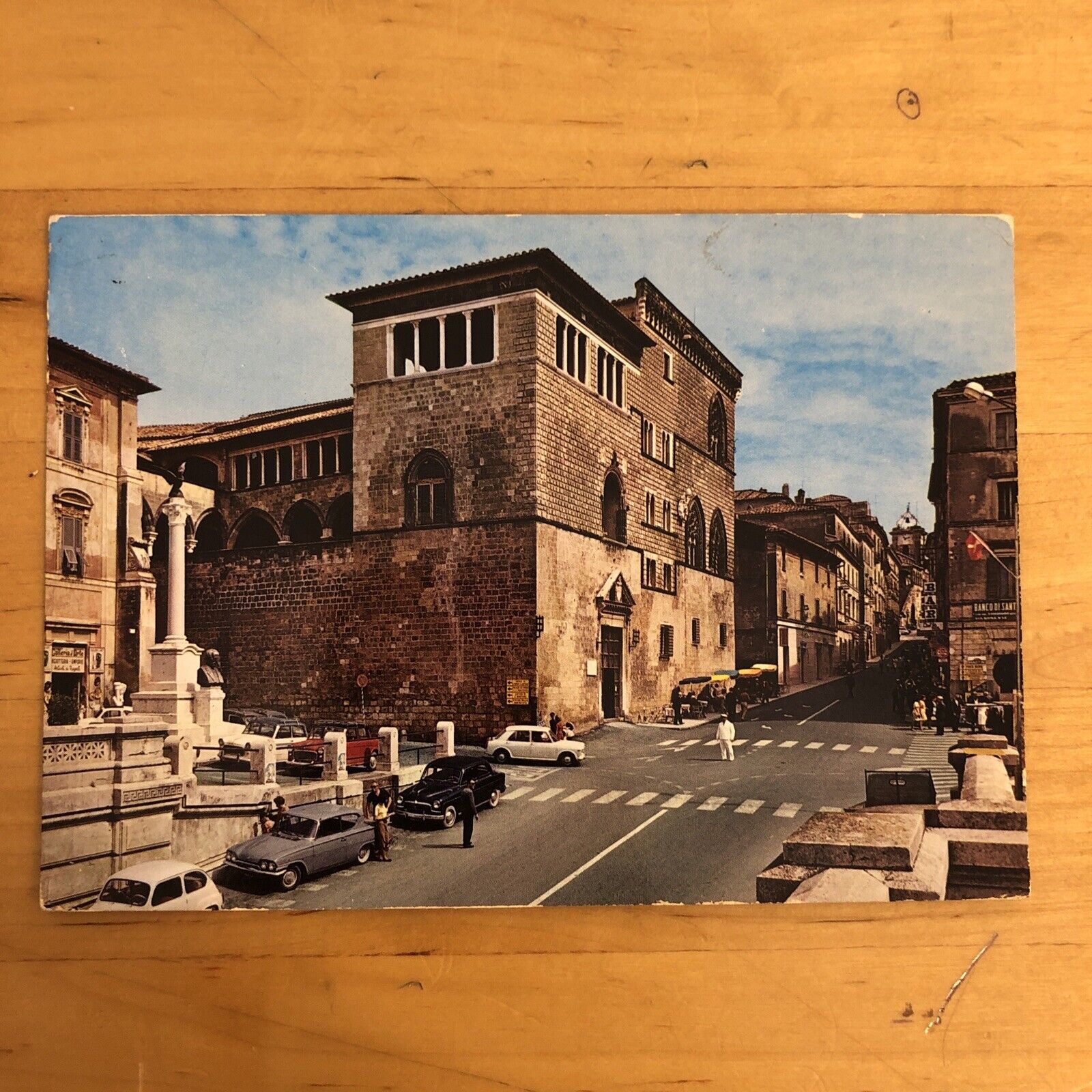 CARTOLINA - TARQUINIA, CORSO VITTORIO EMANUELE PALAZZO VITELLESCHI,  VIAGGIATA