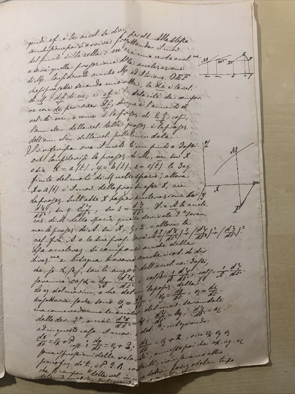 Antico Manoscritto Università di Pavia 1876, Meccanica Razionale, Carlo Formenti
