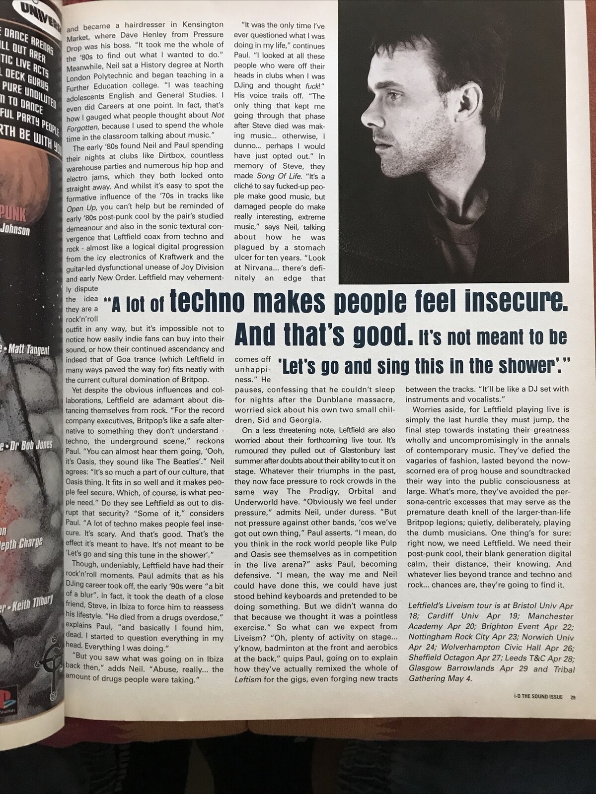 i-D Magazine The sound issue no. 152. GUINEVERE. May 1996