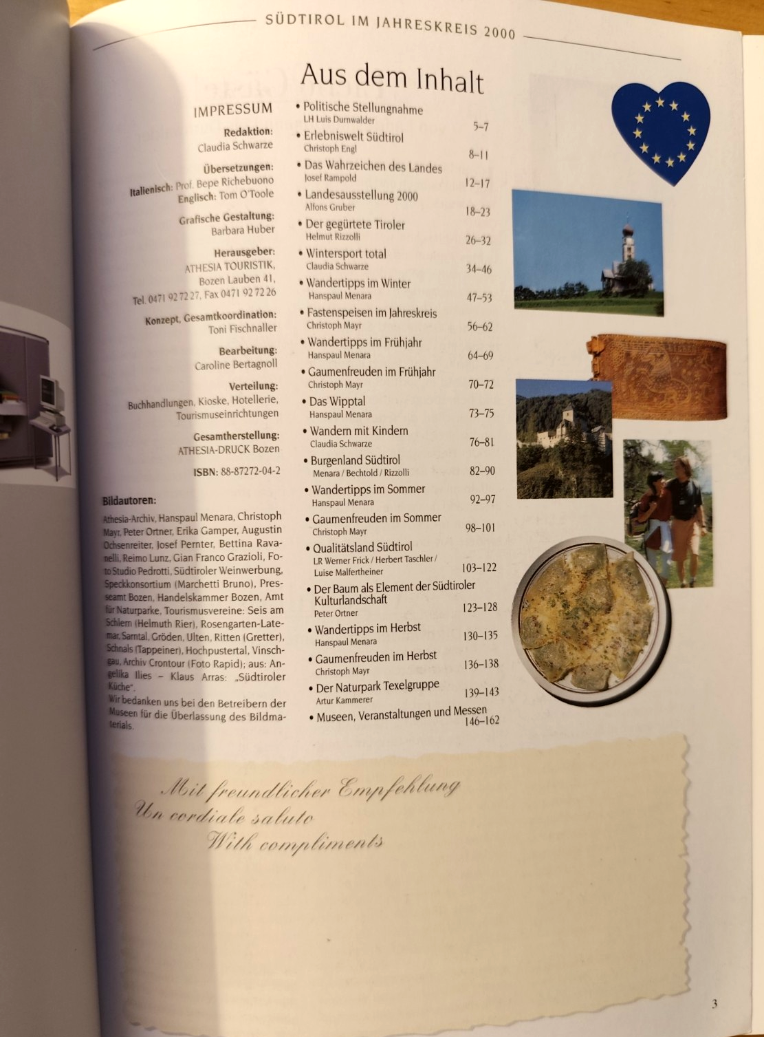 Sudtirol 2000 im Jahreskreis - Alto Adige nel corso . South Tirol all year round