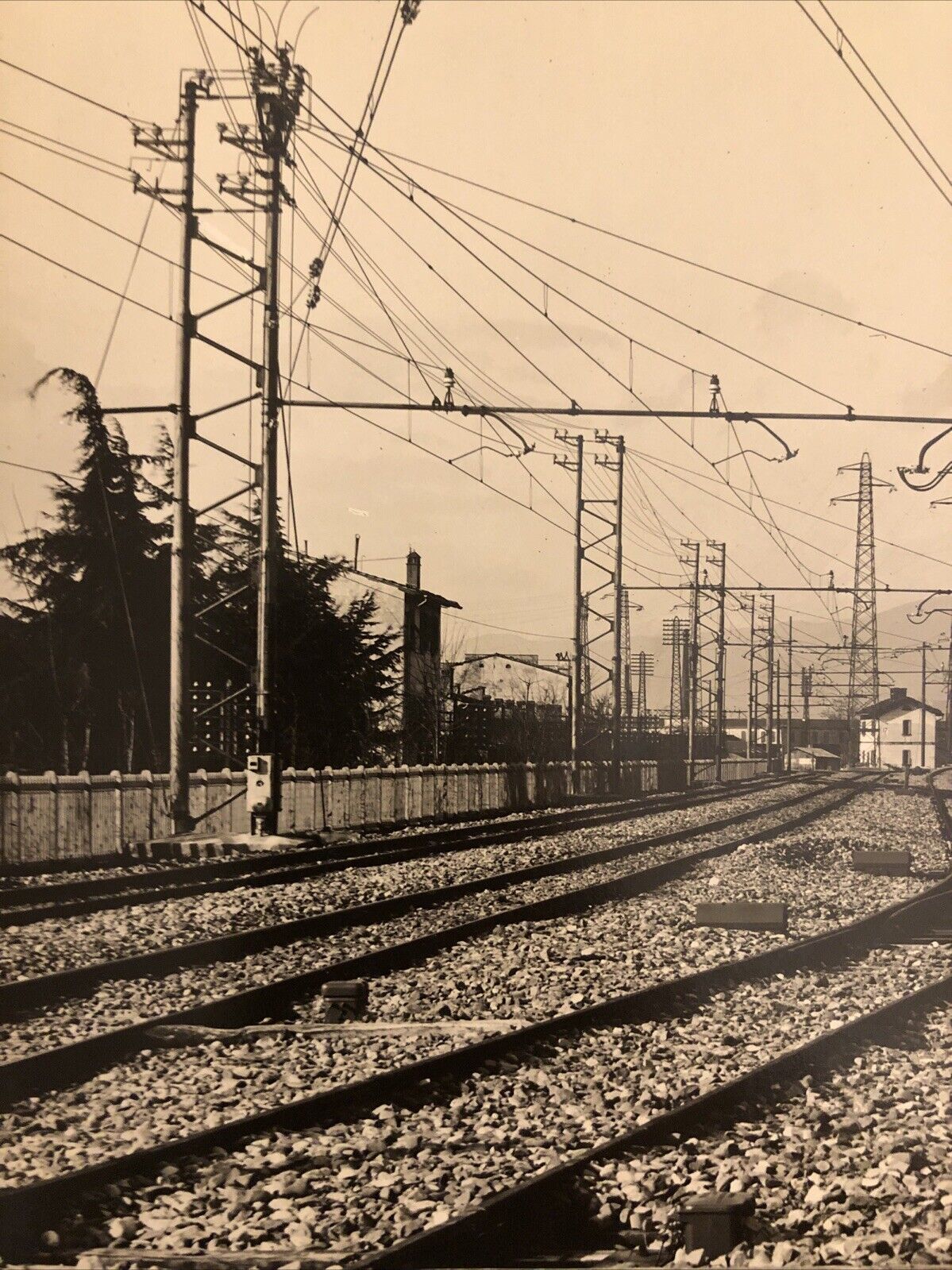 FERROVIE - fotografia antica 40x30cm, (linea direttissima Bologna Firenze?)