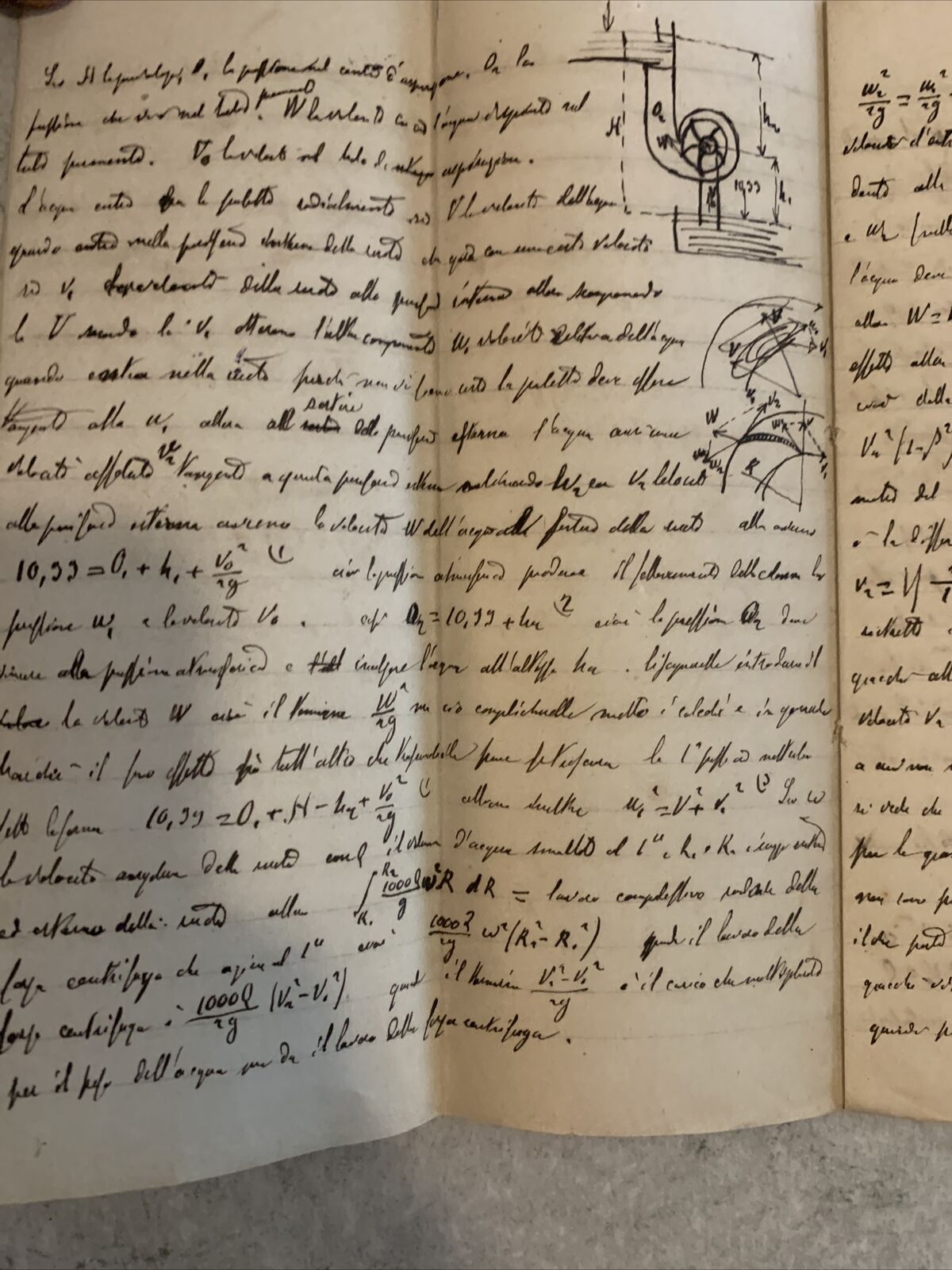 ANTICO MANOSCRITTO DI MECCANICA REAZIONALE 1870 circa #