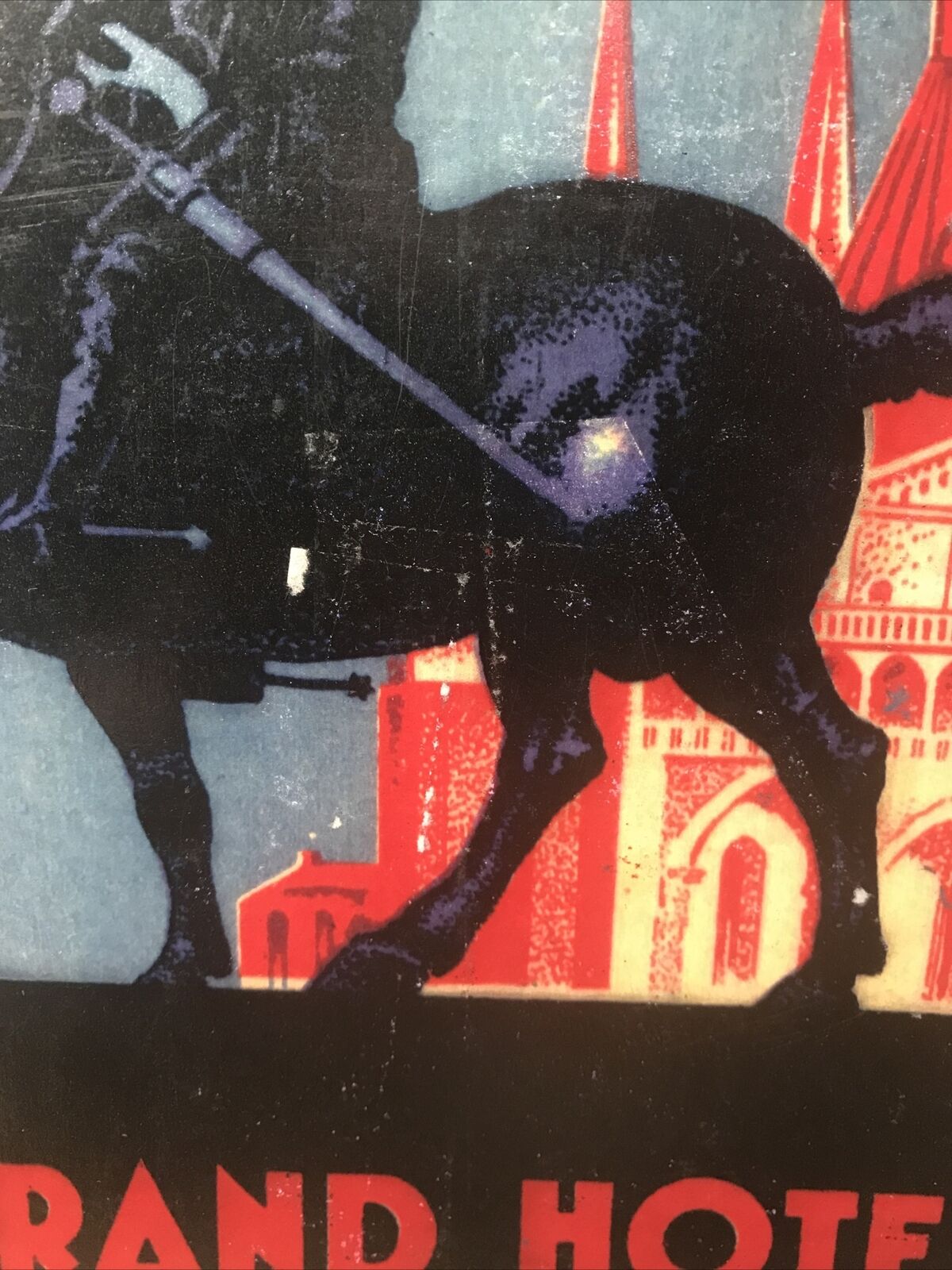 GRAND HOTEL STORIONE PADOVA - albergo Targa pubblicitaria Vintage