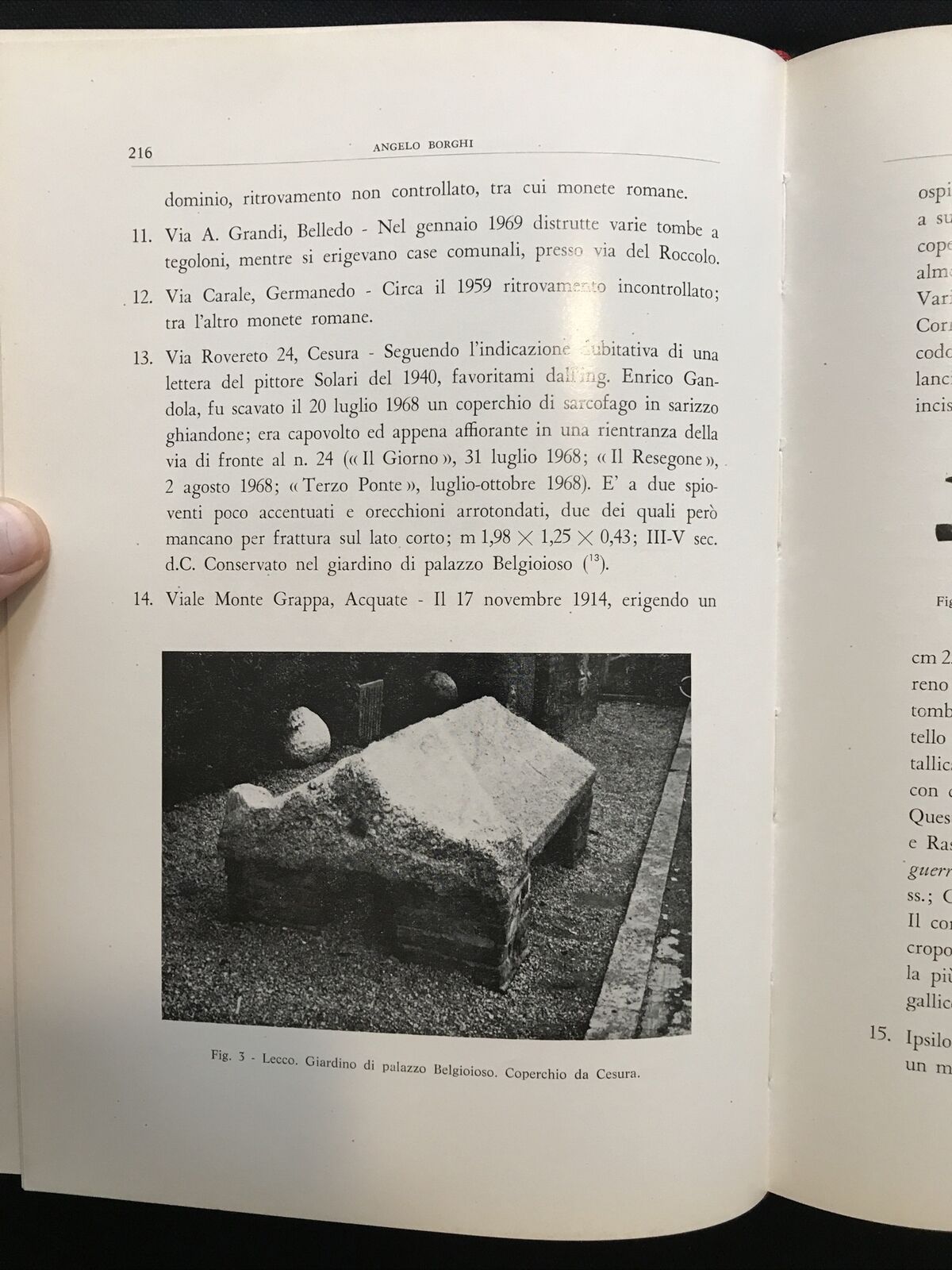 OBLATIO, società archeologica Comense, Aristide Calderini 1971