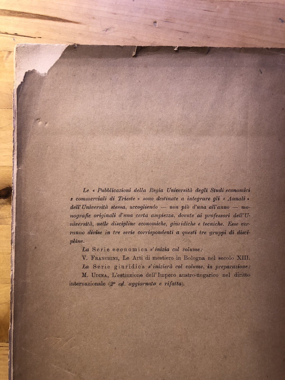 Le arti del mestiere in Bologna nel secolo XIII, Vittorio Franchini 1931