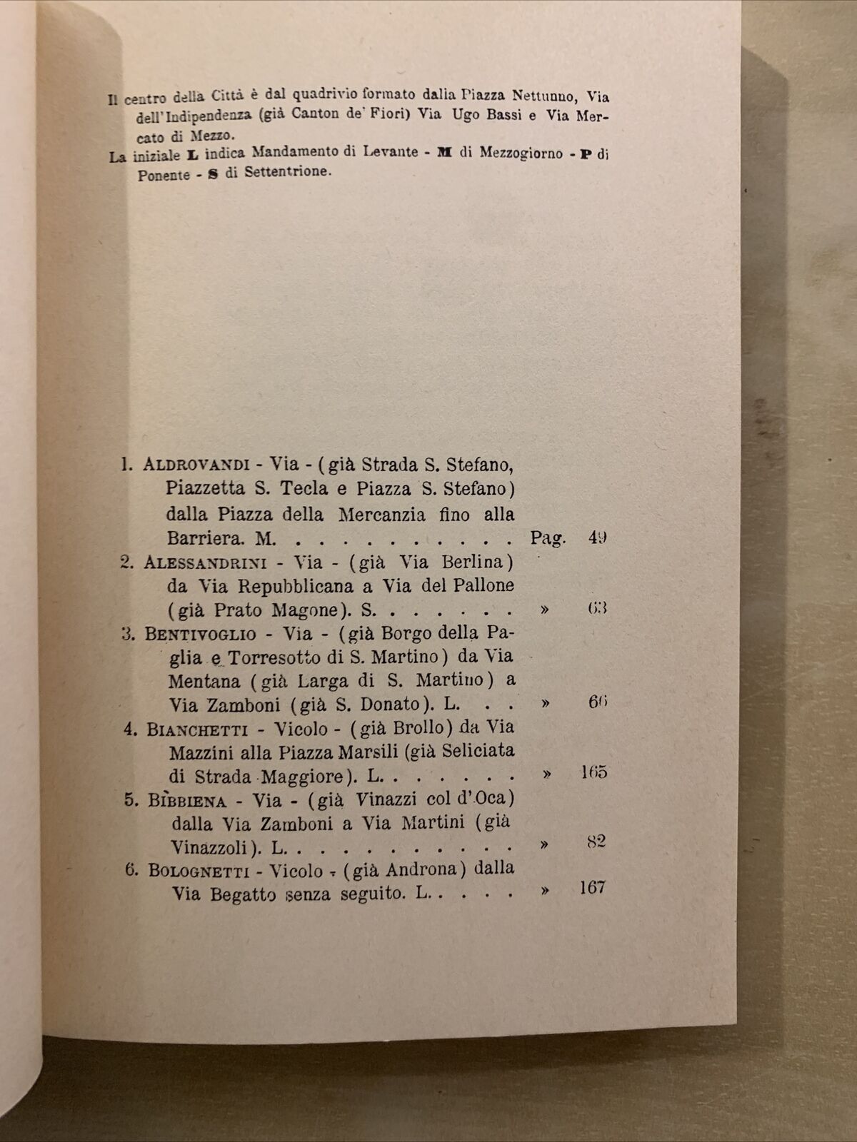 STRADE VECCHIE NOMI NUOVI DELLA CITTÀ DI BOLOGNA - ARNALDO FORNI 1990 #