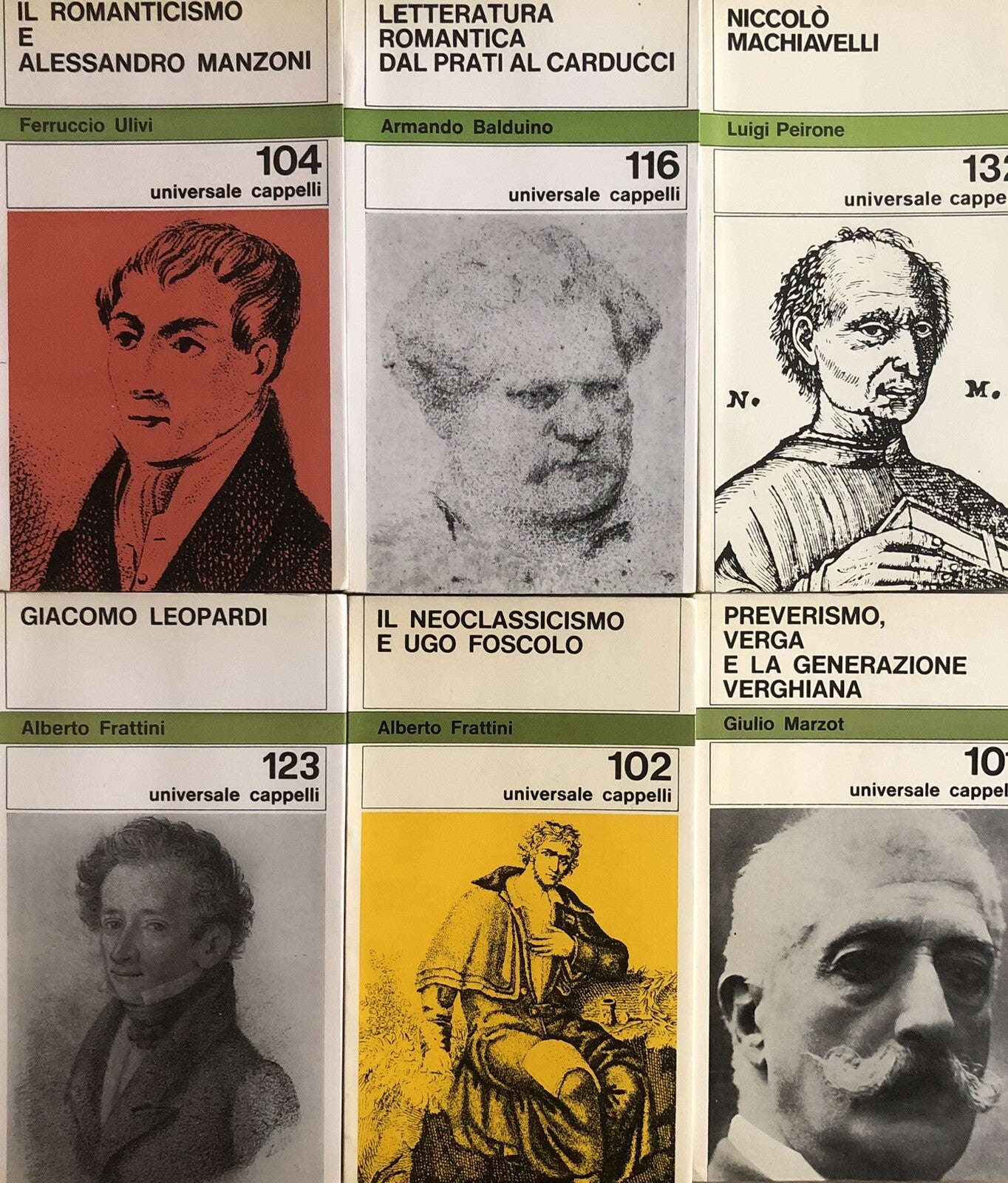 Storia della letteratura italiana, Carducci Manzoni Leopardi Verga Foscolo Prati