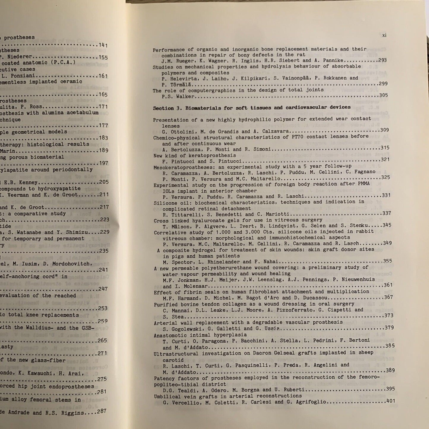 Biomaterials and clinical applications. Pizzoferrato , Marchetti, Ravaglioli.