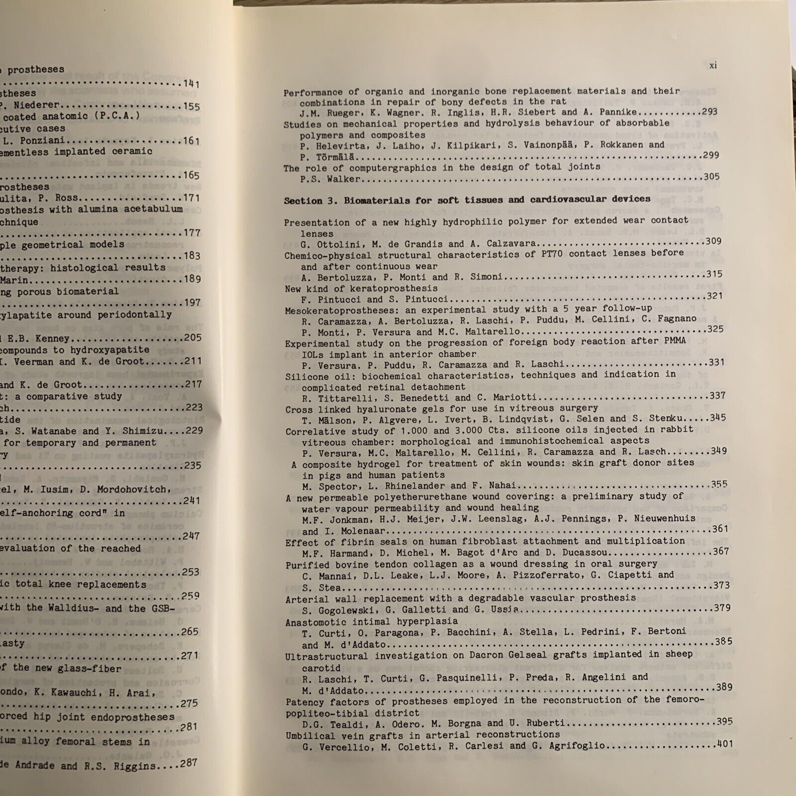 Biomaterials and clinical applications. Pizzoferrato , Marchetti, Ravaglioli.