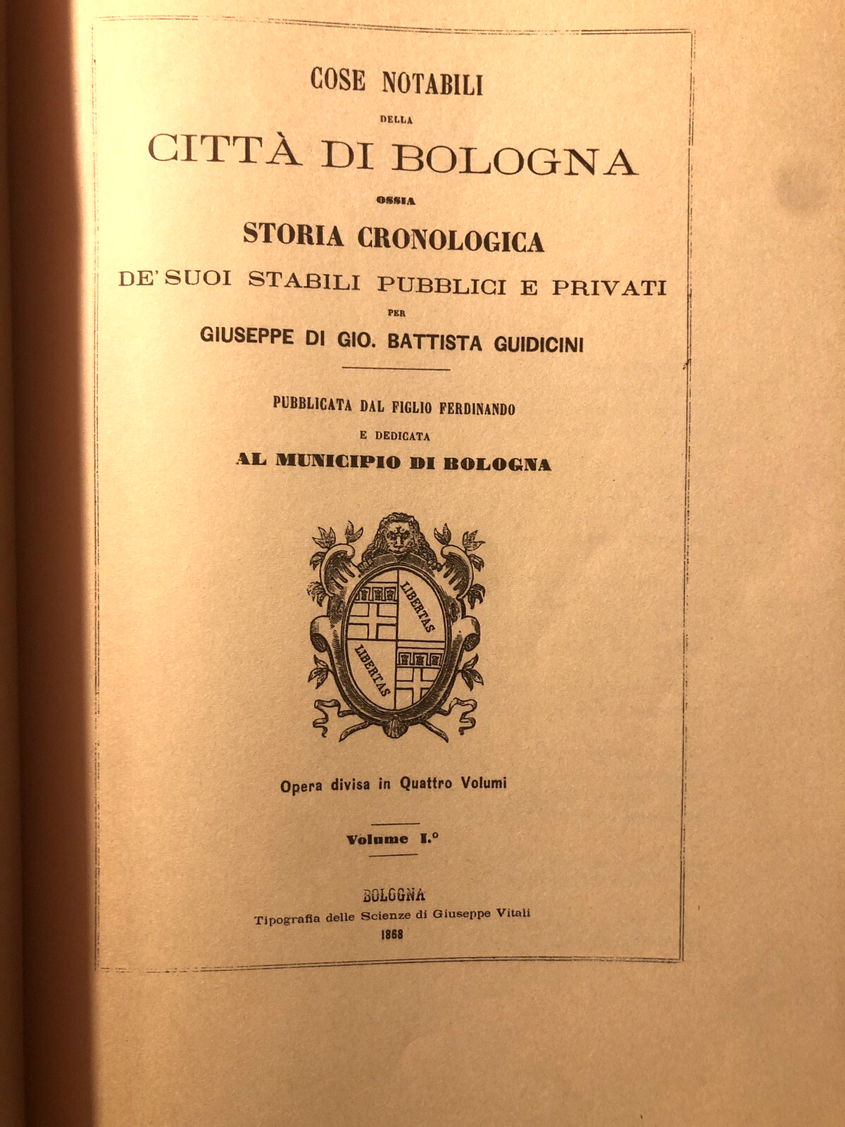 Cose notabili della città di Bologna, Giuseppe Guidicini, Arnaldo Forni ristampa