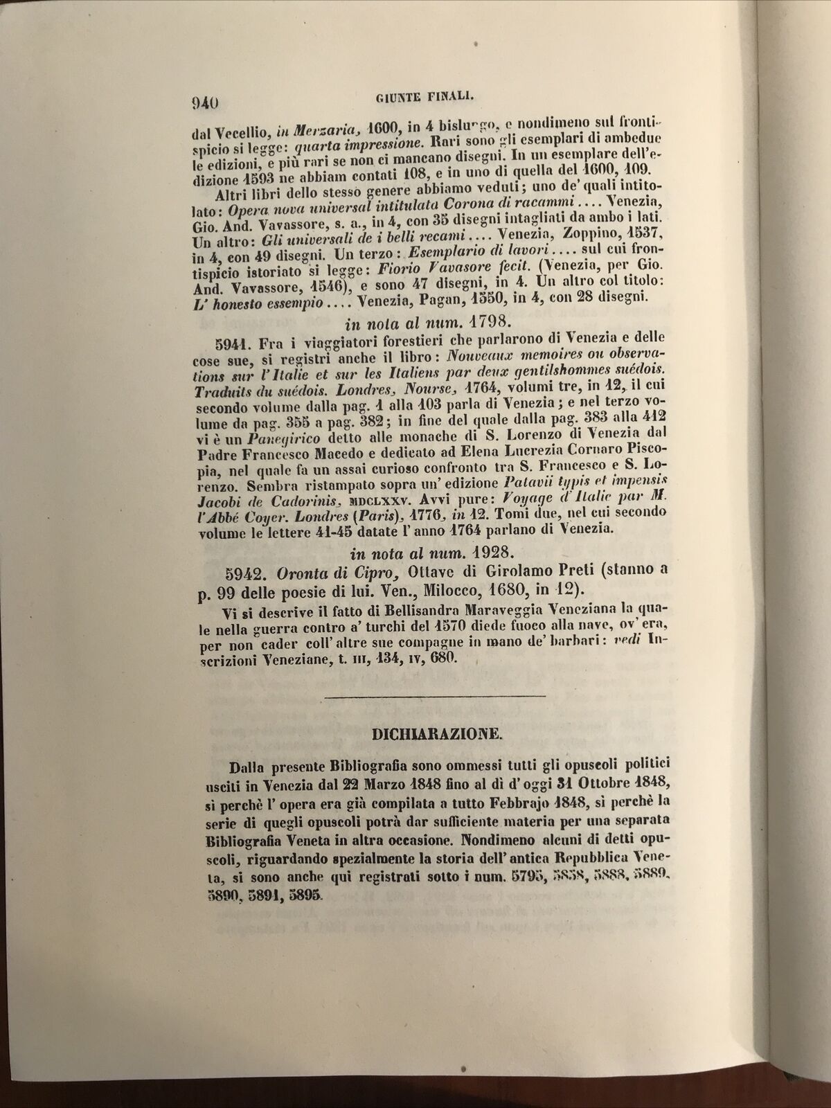 Saggio di bibliografia Veneziana E.A. Cicogna Arnaldo Forni Editore 