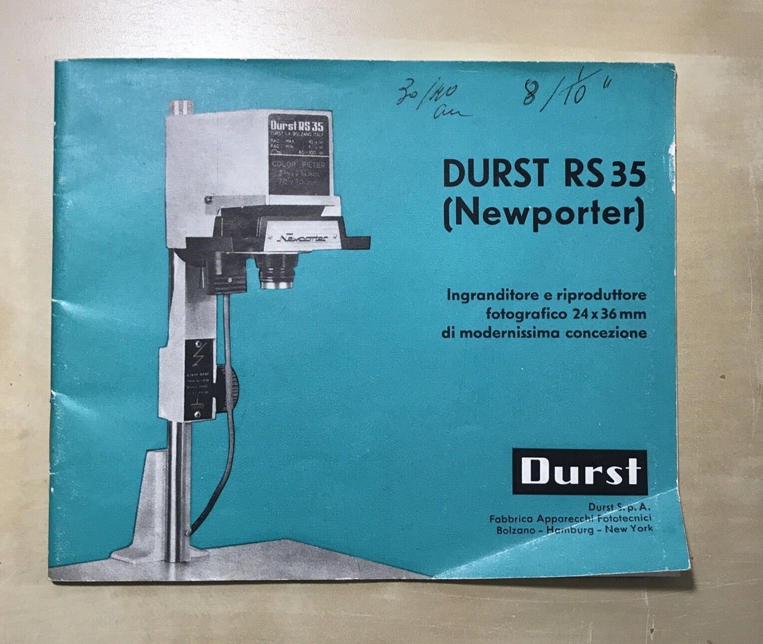 DURST RS 35 istruzioni, manuale di utilizzo, libretto delle istruzioni