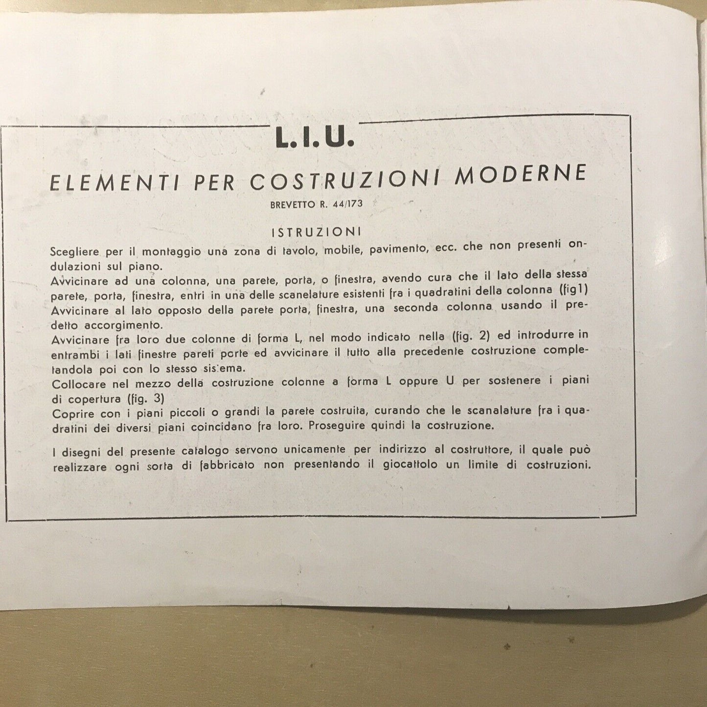 ELEMENTI PER COSTRUZIONI MODERNE L.I.U. - design architettura