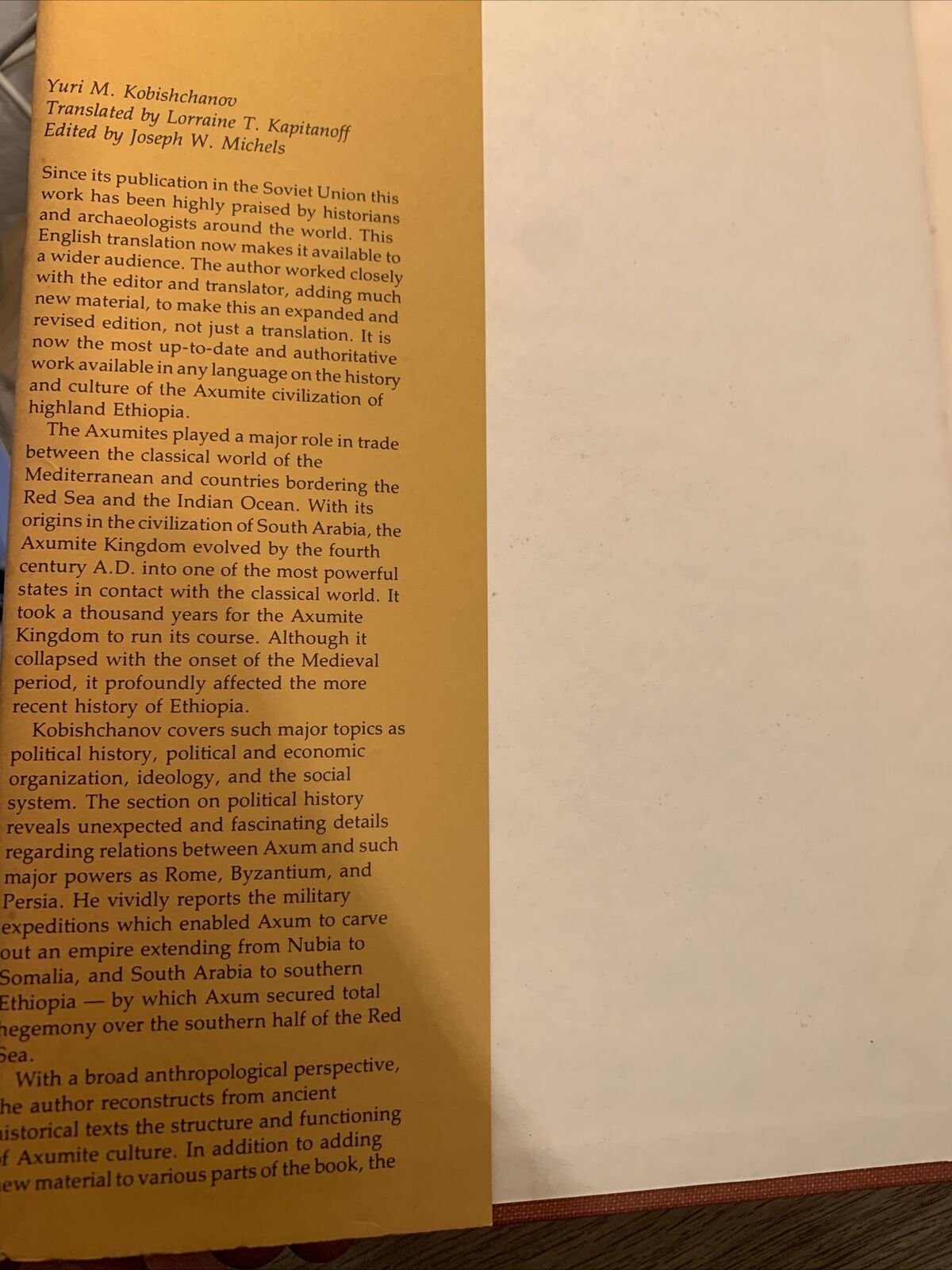 AXUM - Yuri M. Kobishchanov. Lorraine. Pennsylvania University Press 1979 #