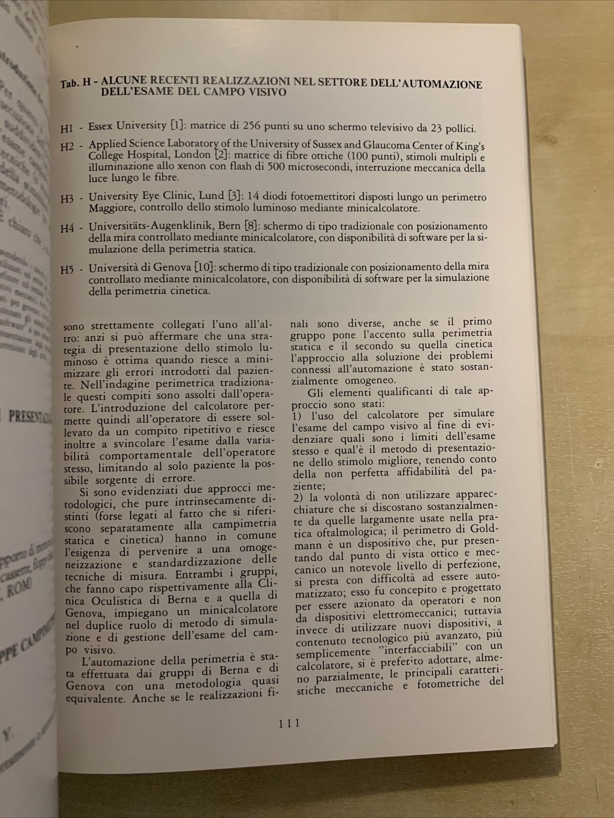 L'ESAME DEL CAMPO VISIVO - stato attuale e prospettive. Grignolo, Zingirian #