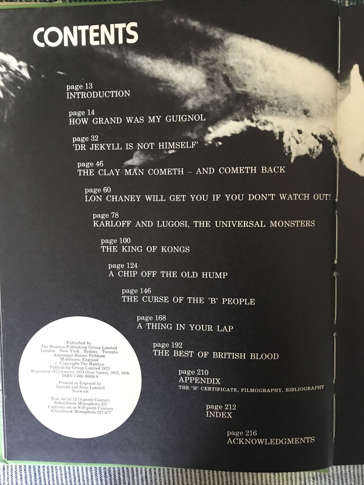 CINEMATOGRAFIA- A pictorial History of HORROR MOVIES, Denis Gifford, Hamlyn 1973