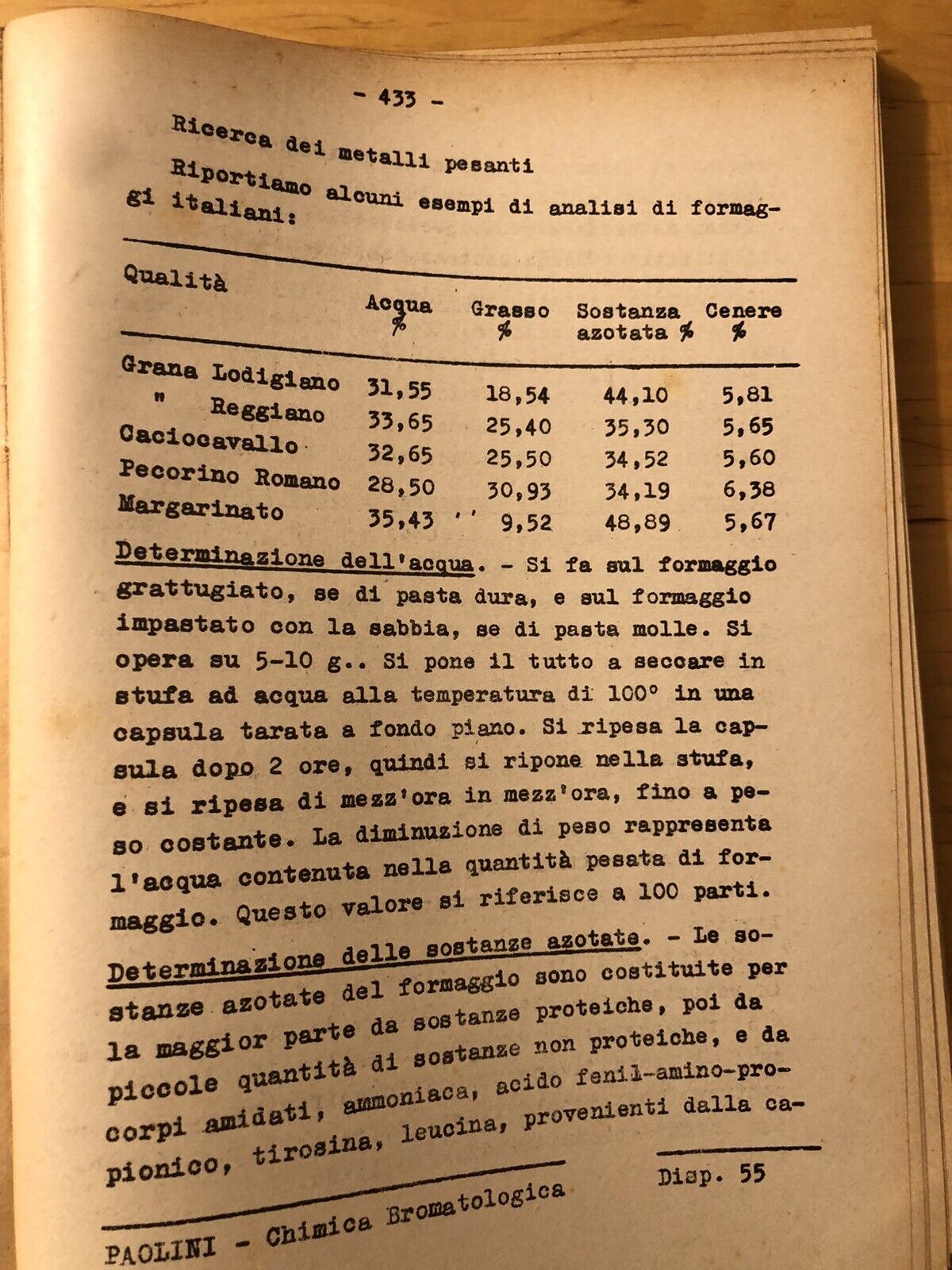 Lezioni di chimica Bromatologica - Vincenzo Paolini. Edizioni Universitarie 1941