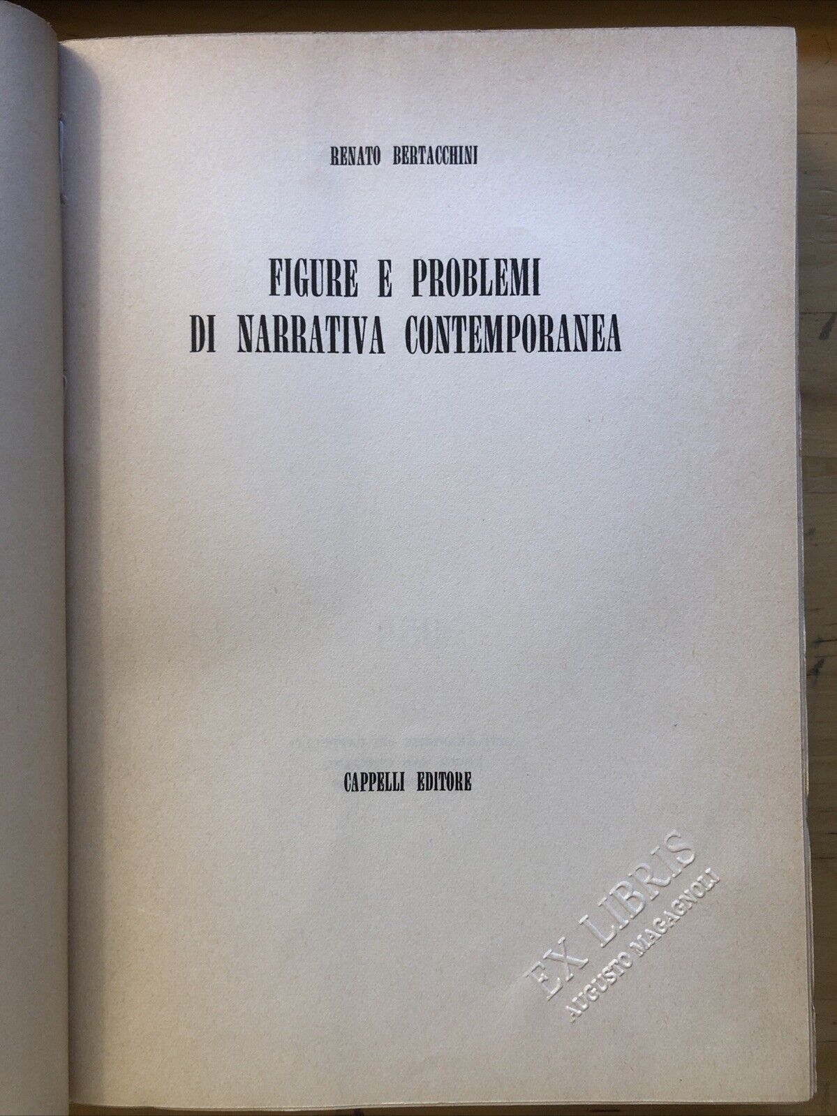 Figure e problemi di narrativa contemporanea, Renato Bertacchini - Cappelli 1960