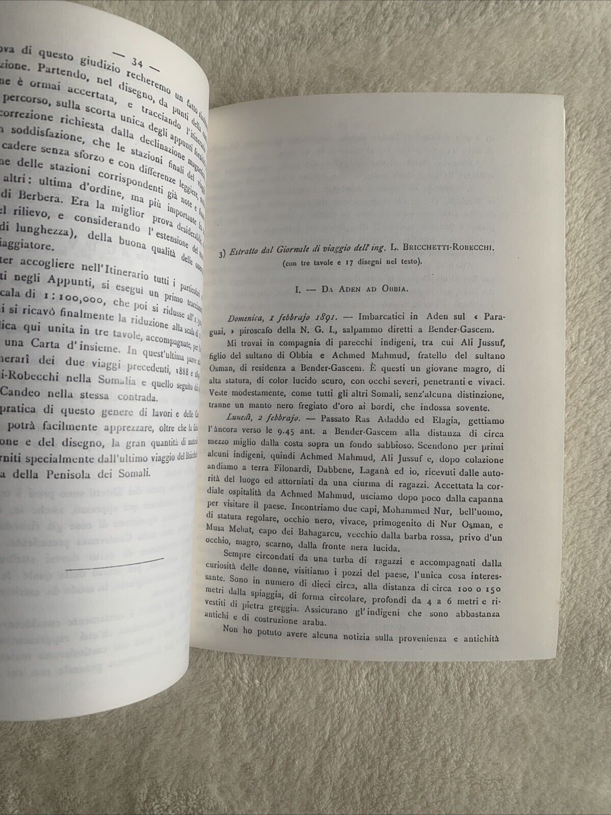 La prima Traversata della penisola dei somali. Bricchetti, Robecchi rist. 1979