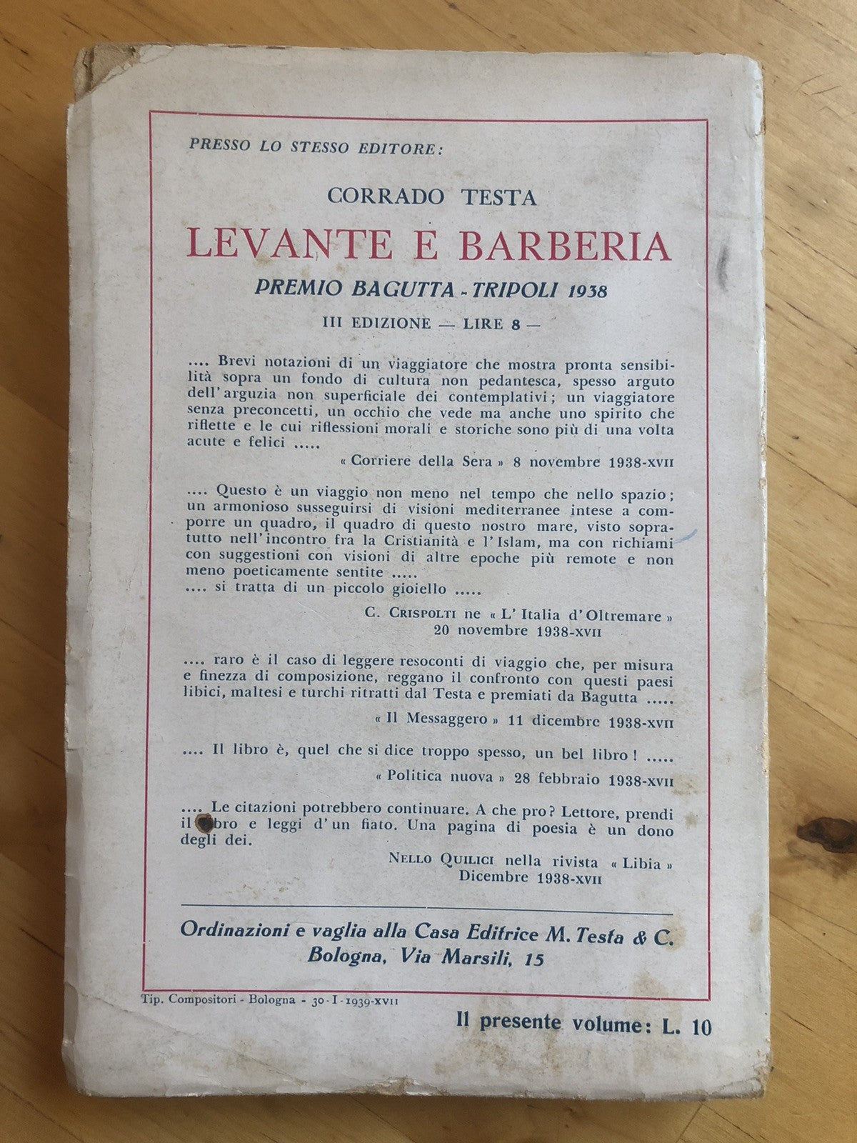 Avventura coi vagabondi - Corrado testa, M. Testa 1939
