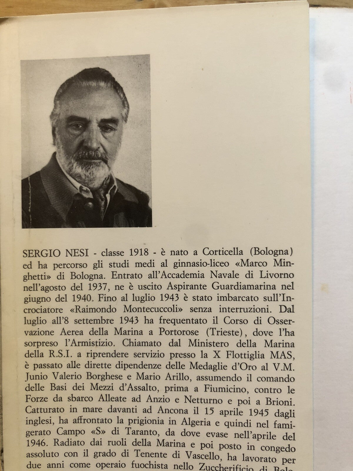Un alcione dalle ali spezzate Parte terza, La Caduta. Sergio Nesi *Autografato**