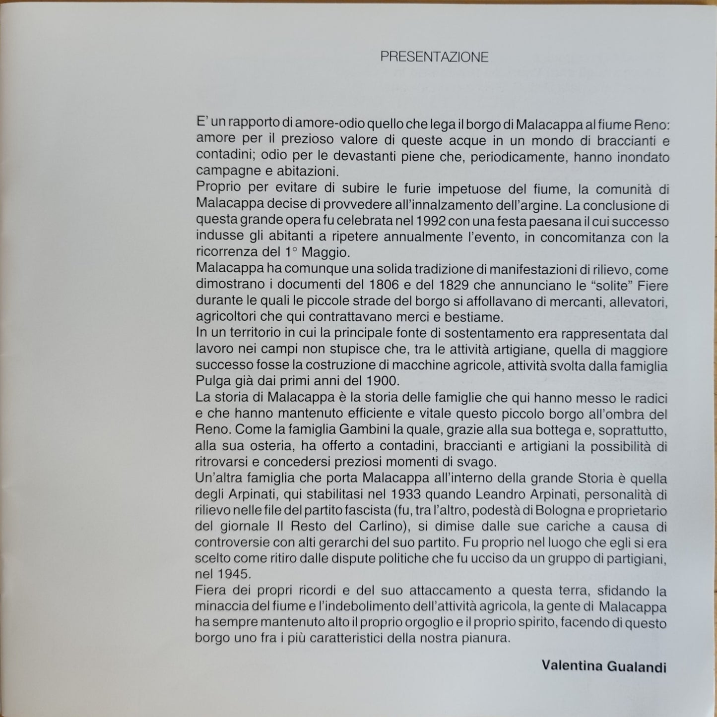 Malacappa il borgo e la sua gente tra 800 e 900 - Omaggio a Malacappa Argelato