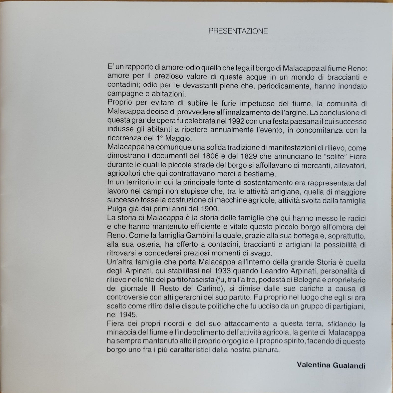 Malacappa il borgo e la sua gente tra 800 e 900 - Omaggio a Malacappa Argelato