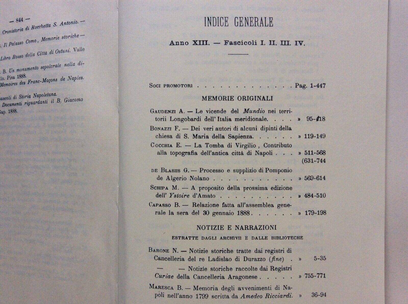 ARCHIVIO STORICO PER LE PROVINCE NAPOLETANE, ANNO TREDICESIMO, FORNI ristampa