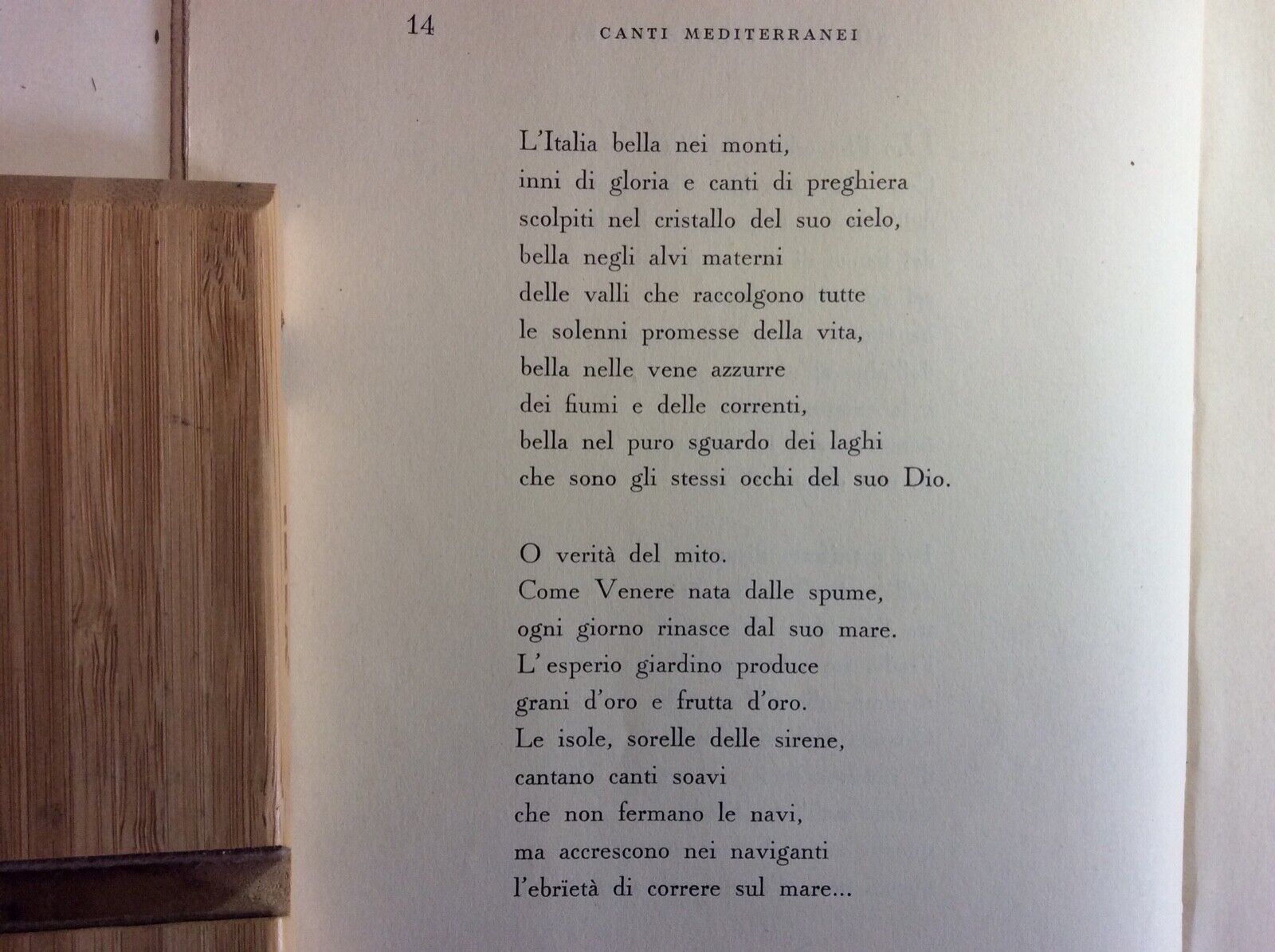 CANTI MEDITERRANEI, MEVIO GABELLINI, CAVALLERI EDITORE 1937