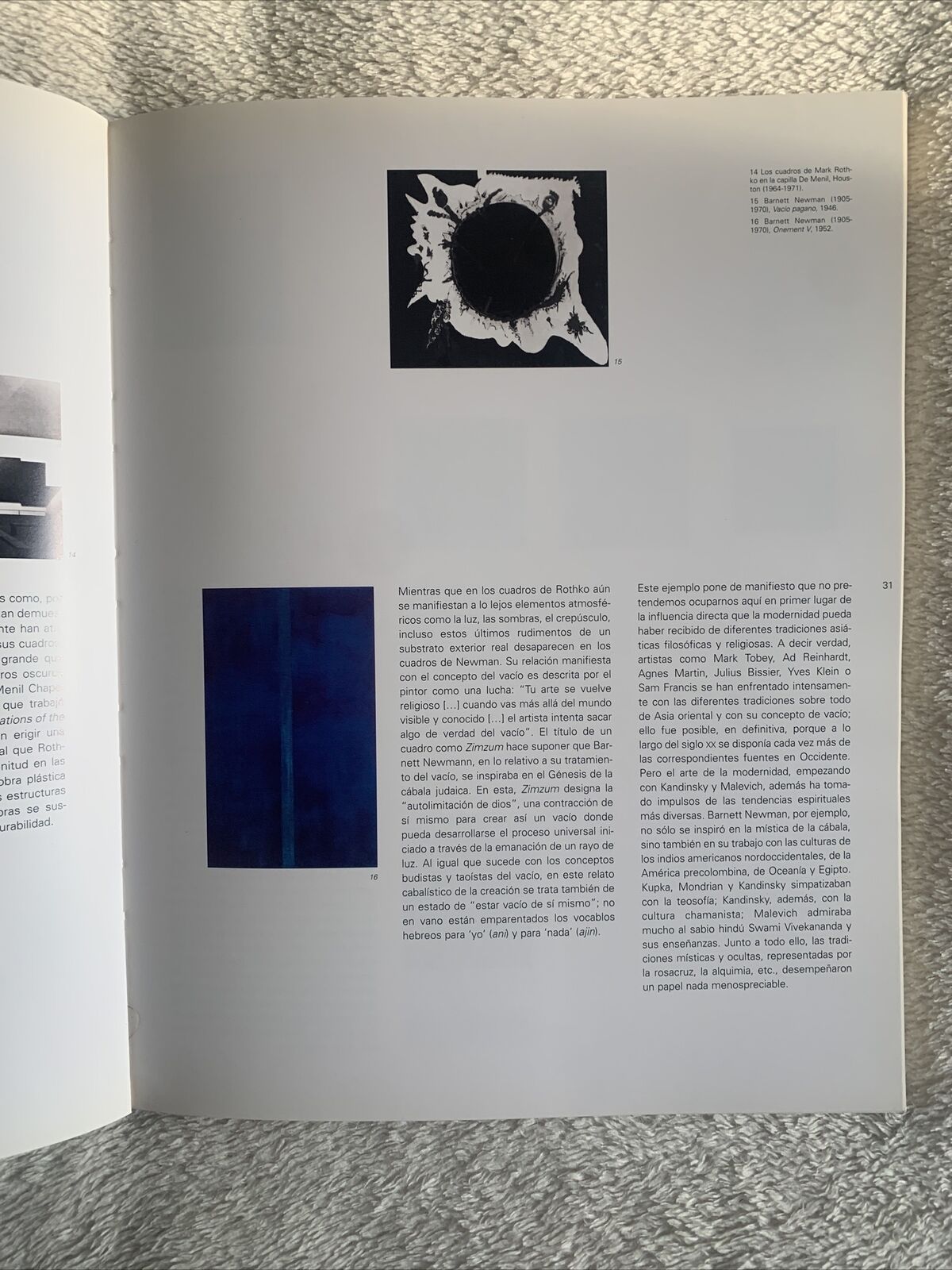 LA ESPIRITUALIDAD DEL VACÍO. Fundación Bancaja 2001. Matthias Bärmann