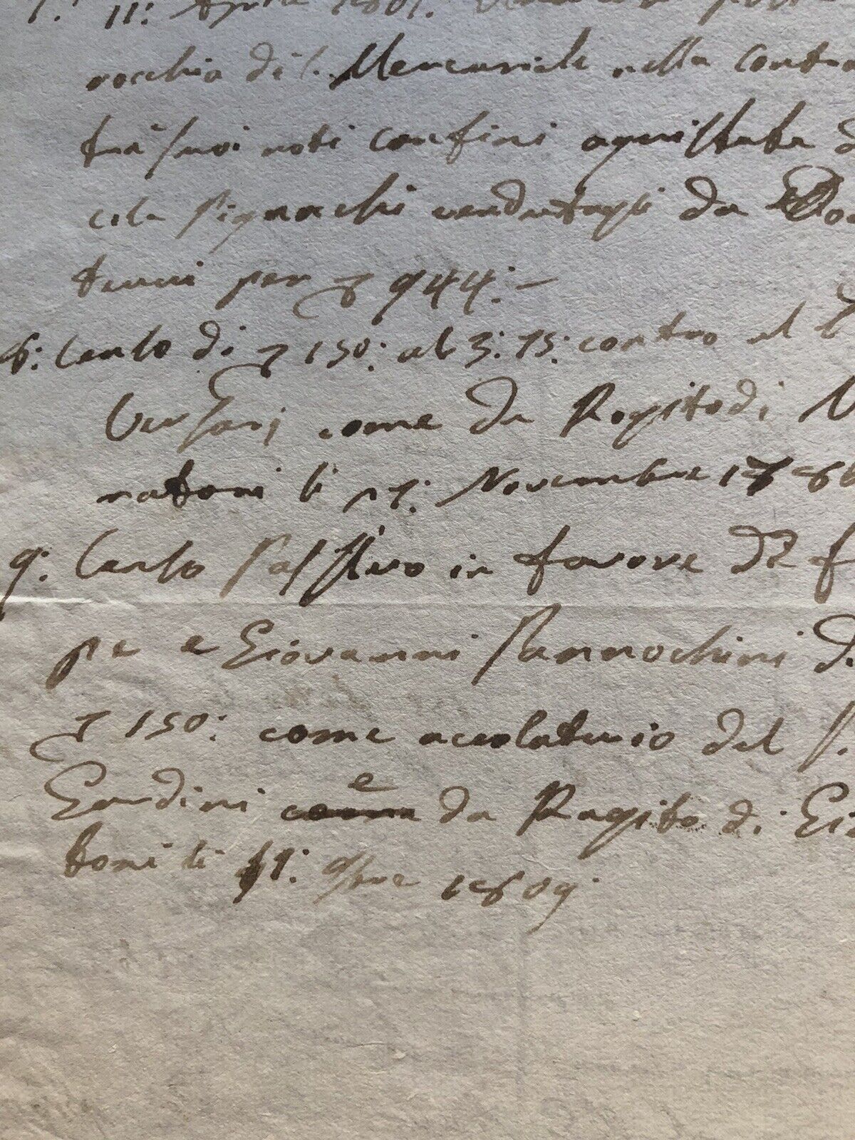 Antico manoscritto Forlì - divisione dei beni atto notarile 1750/1800 circa