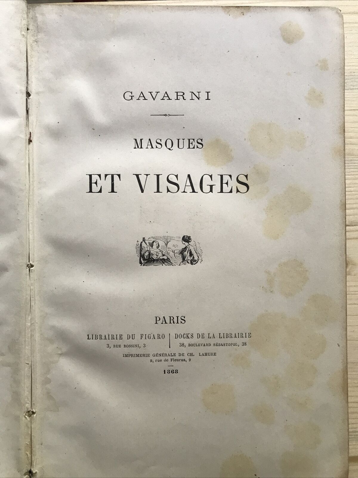 GAVARNI masques et visages 1868, libraire du figaro