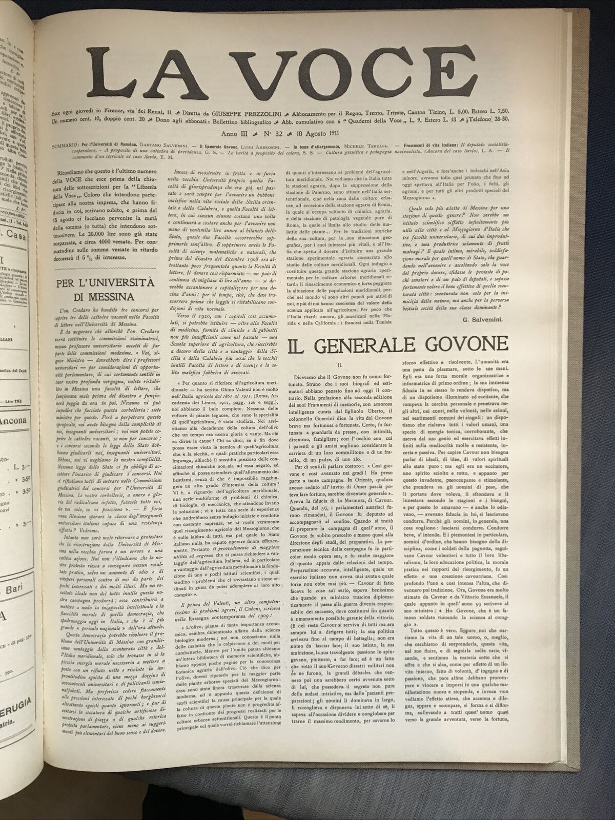LA VOCE 1912 - IV. Raccolta anno 1911, anno III. Ristampa Arnaldo Forni
